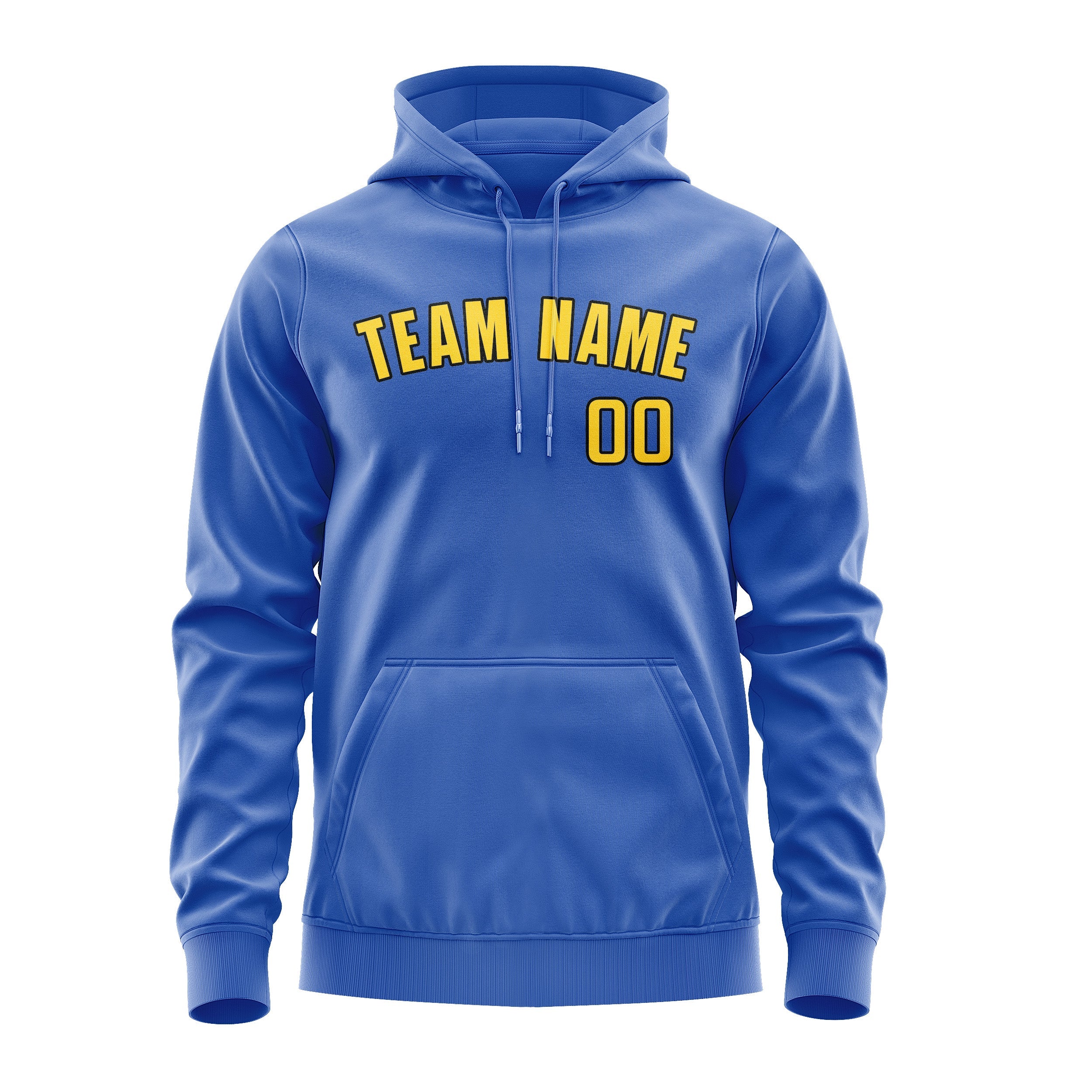 Custom Sky Blue Gold Hoodie
