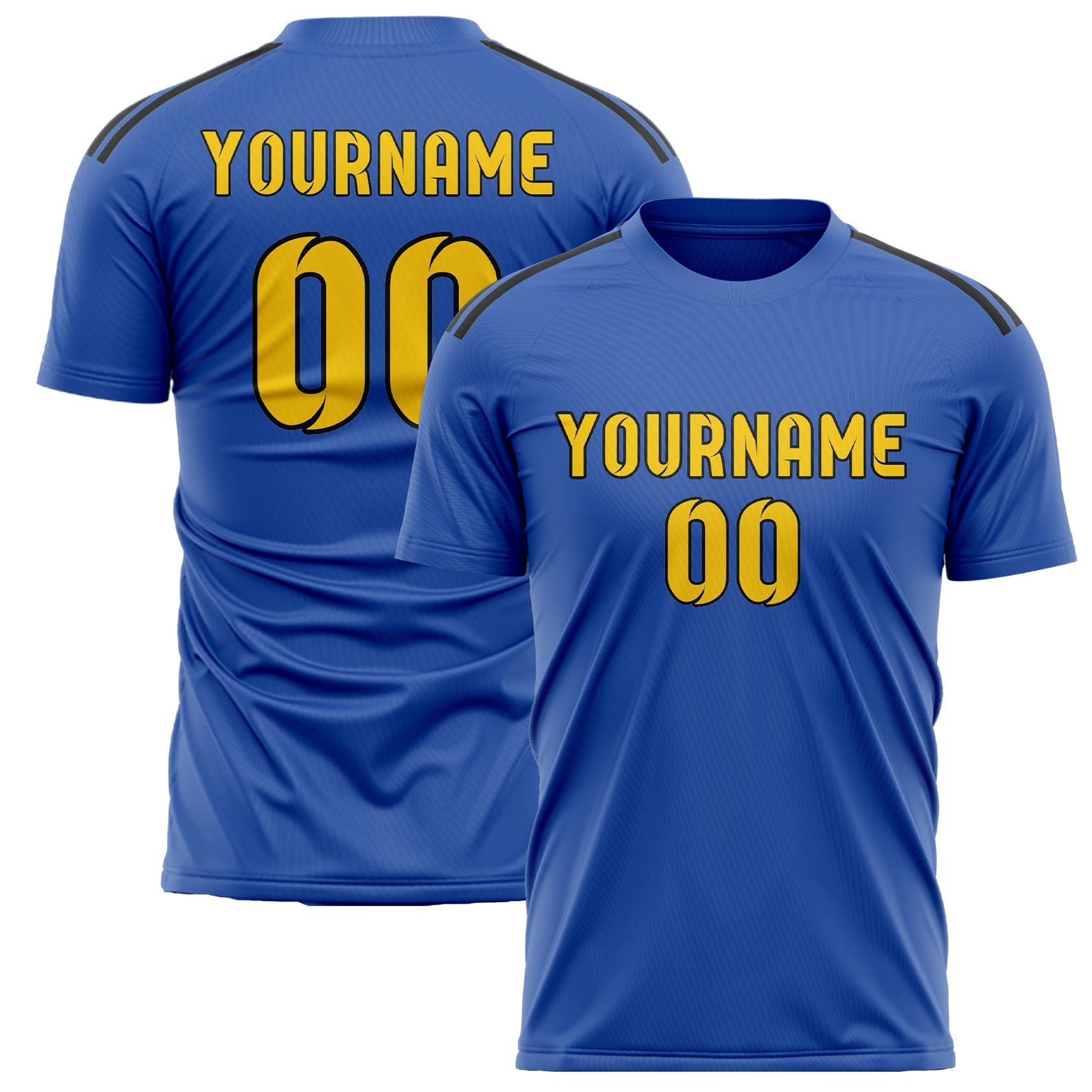 Custom Sky Blue Gold Soccer Jersey