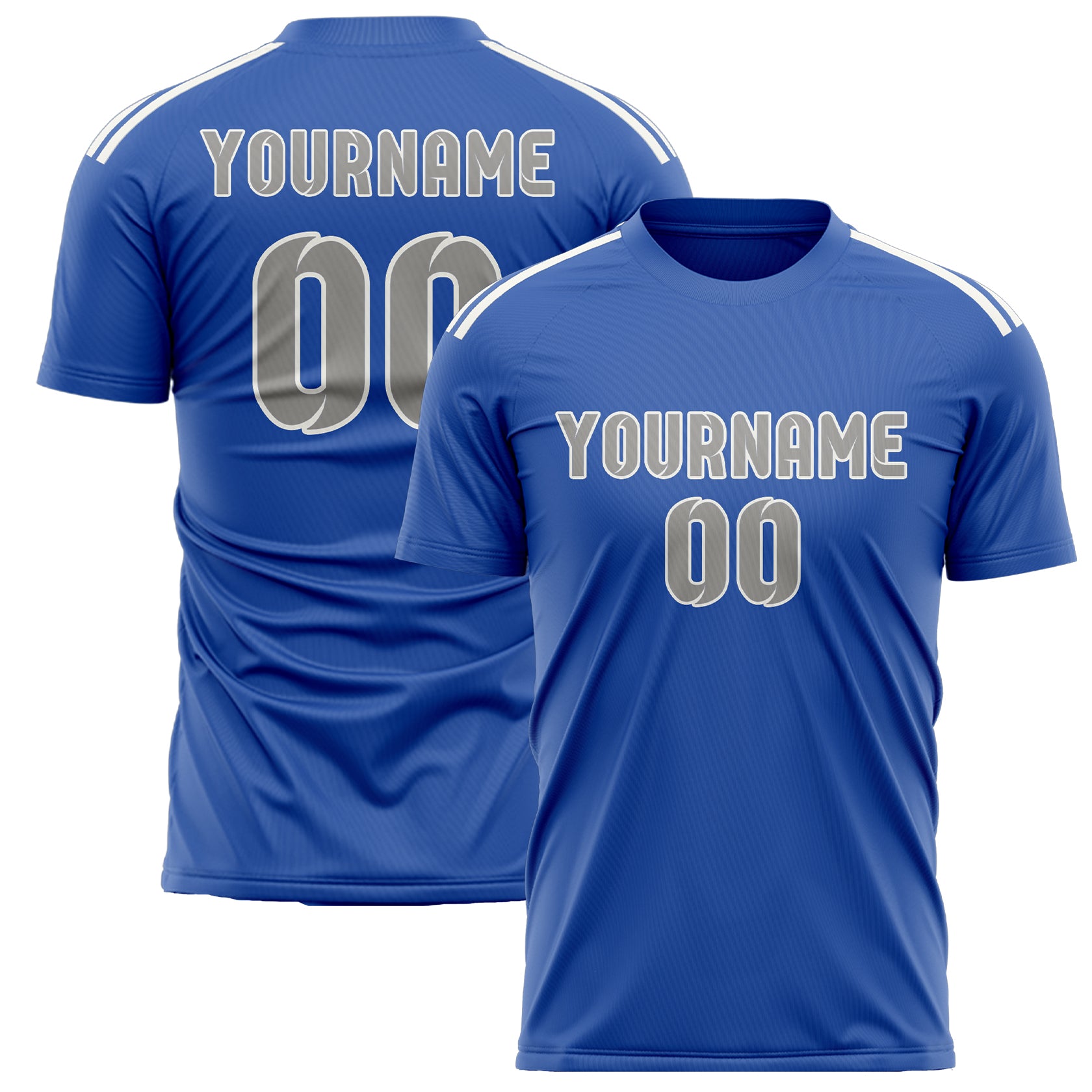 Custom Sky Blue Gray Soccer Jersey