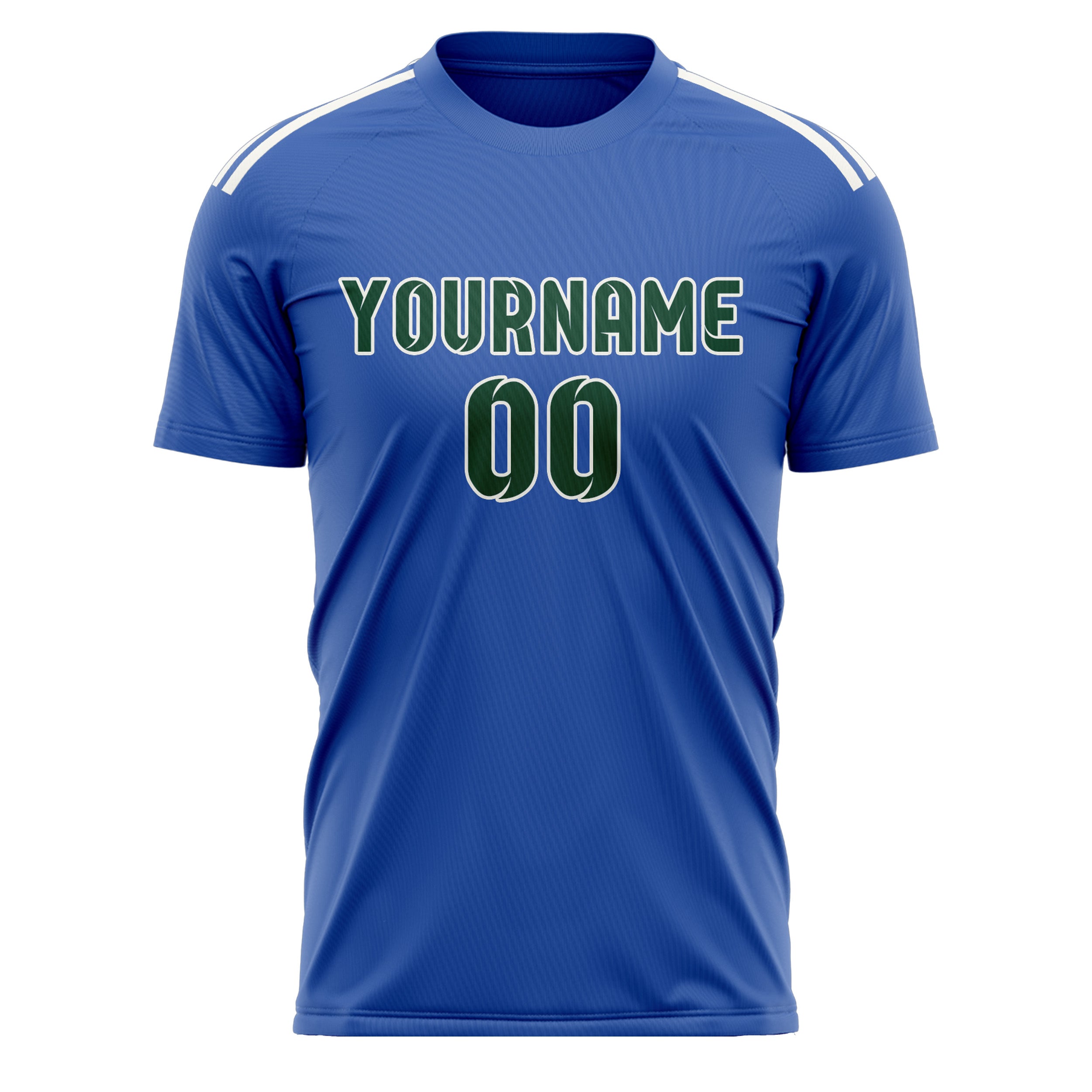 Custom Sky Blue Green Soccer Jersey