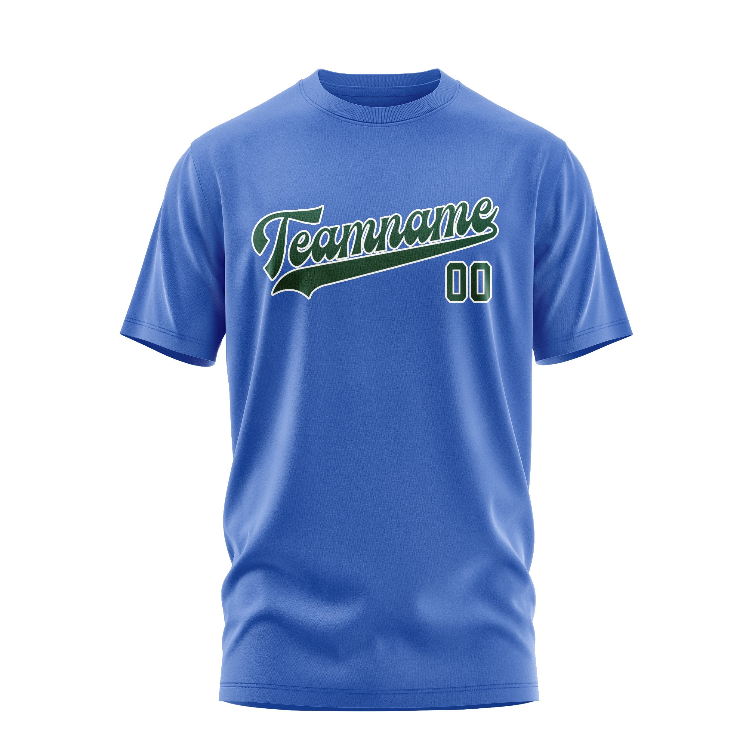 Custom Sky Blue Green T-Shirt