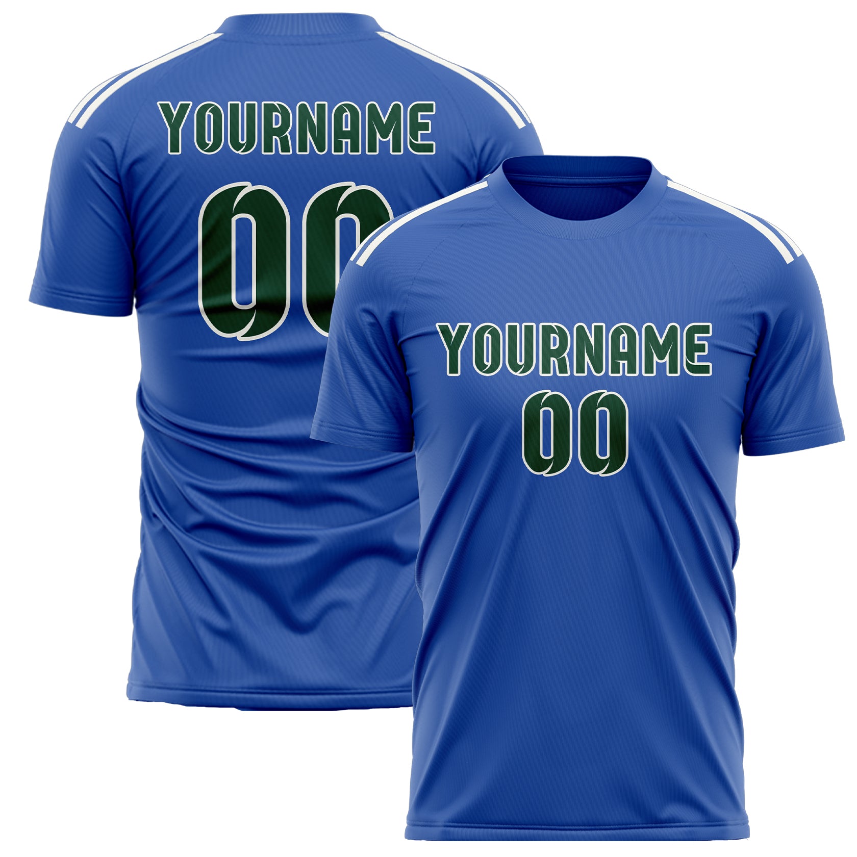 Custom Sky Blue Green Soccer Jersey