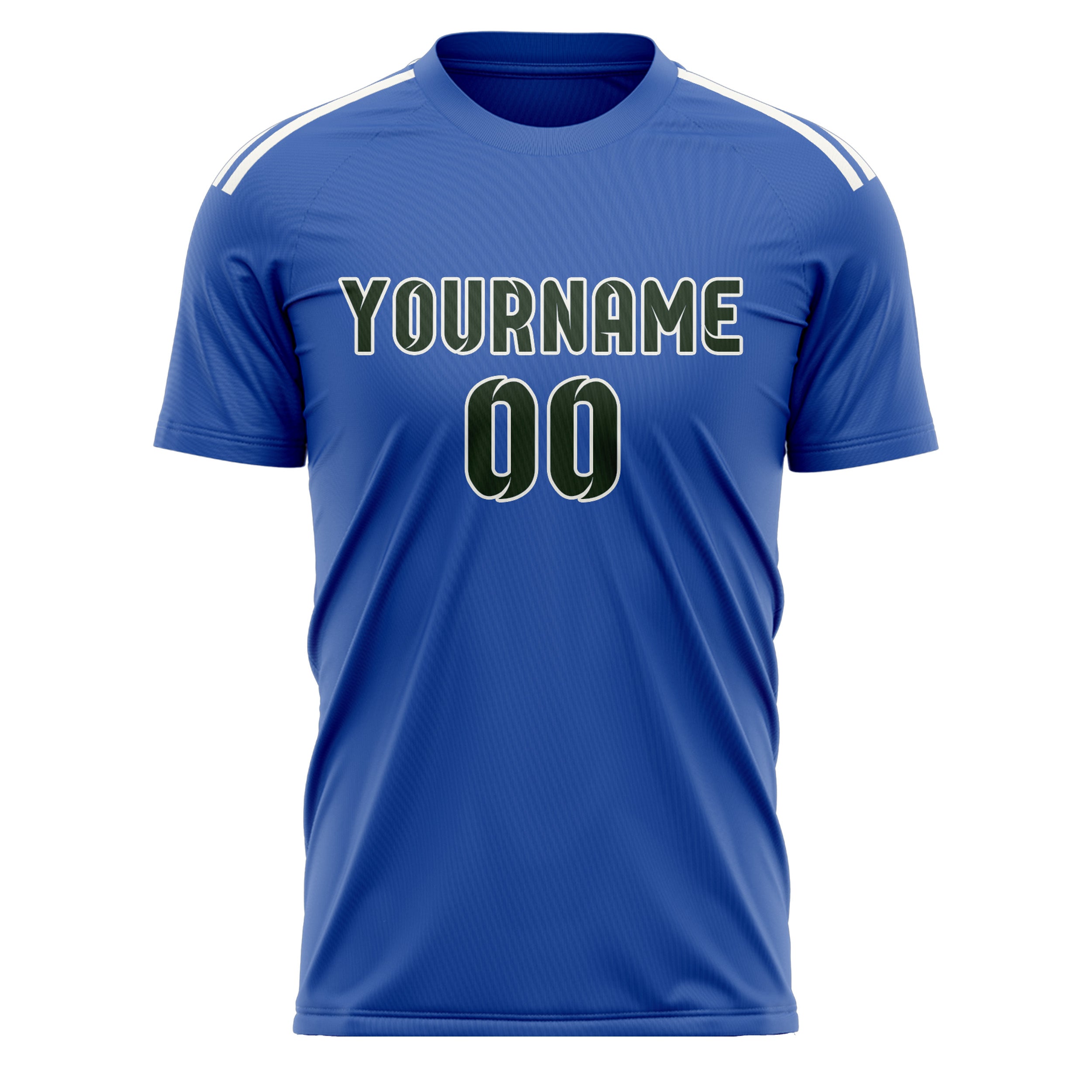 Custom Sky Blue Dark Green Soccer Jersey
