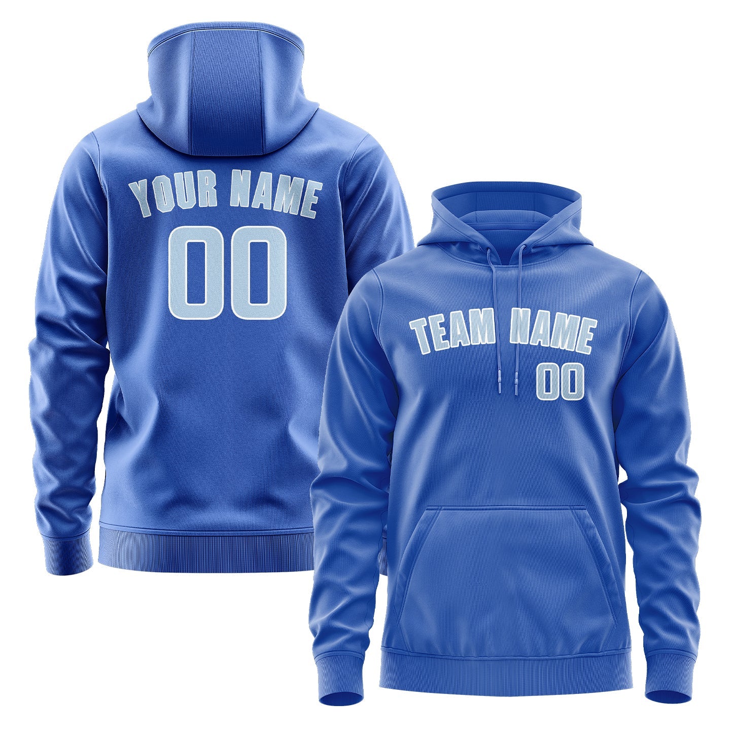 Custom Sky Blue Light Blue Hoodie