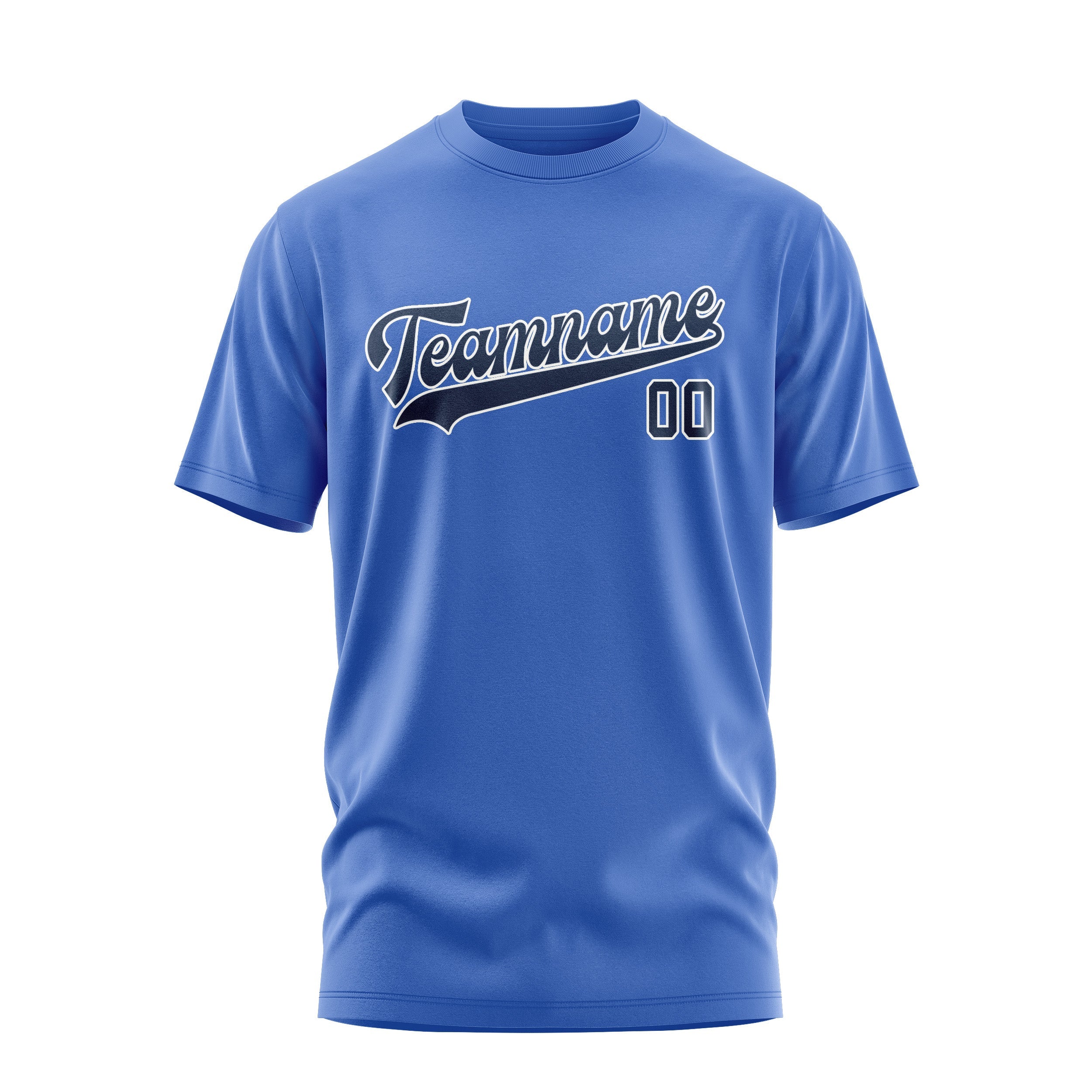 Custom Sky Blue Blue T-Shirt