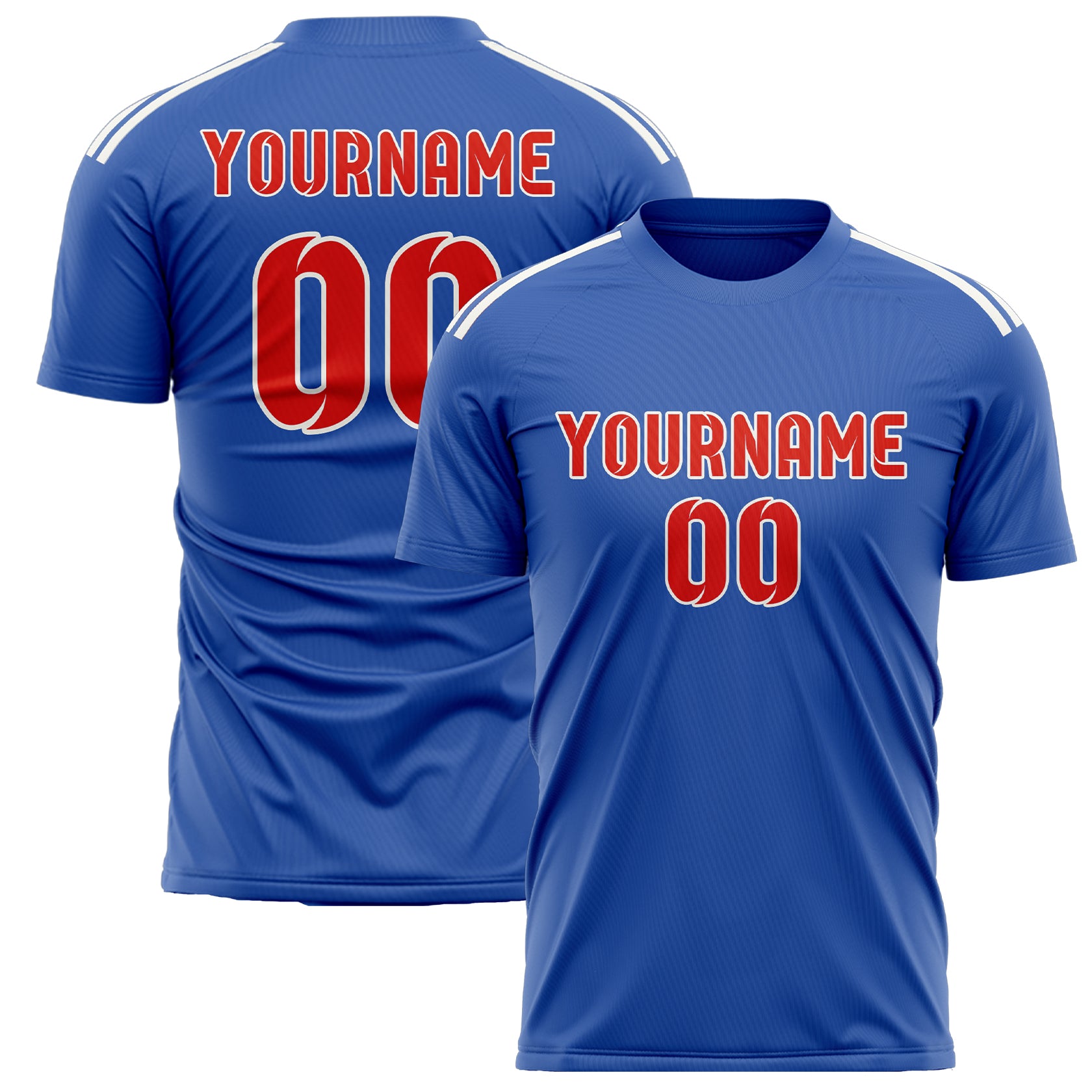 Custom Sky Blue Orange Red Soccer Jersey