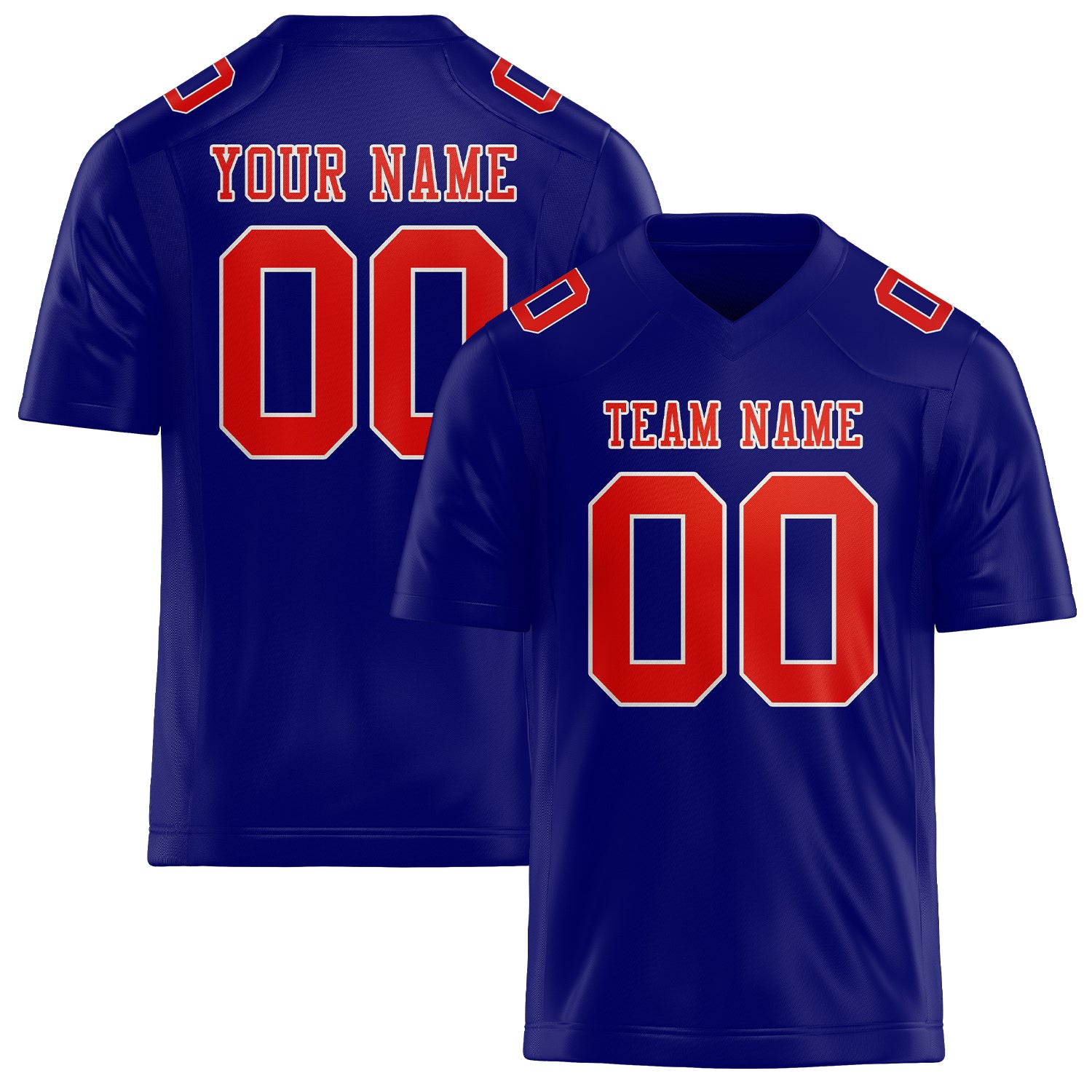 Custom Sky Blue Orange Red Football Jersey