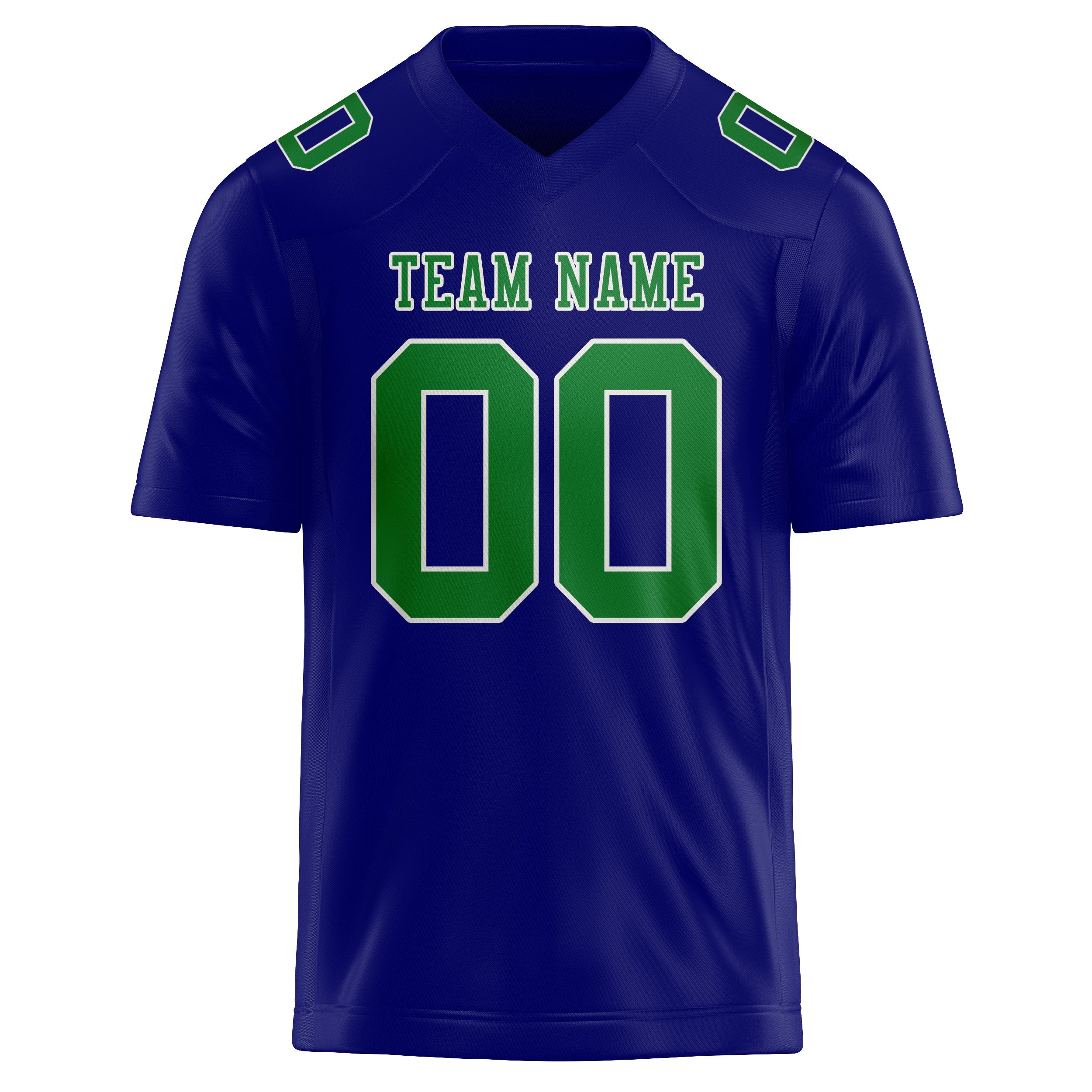 Custom Sky Blue Emerald Green Football Jersey