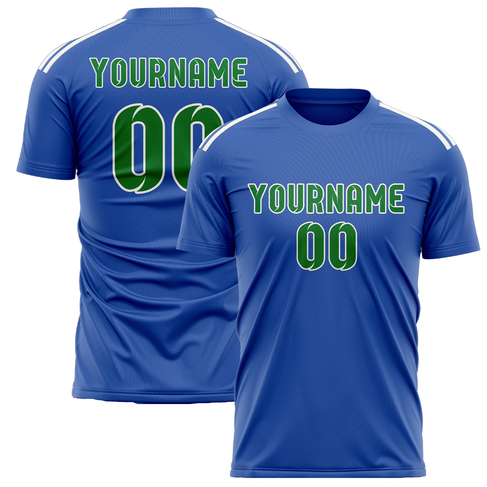 Custom Sky Blue Emerald Green Soccer Jersey