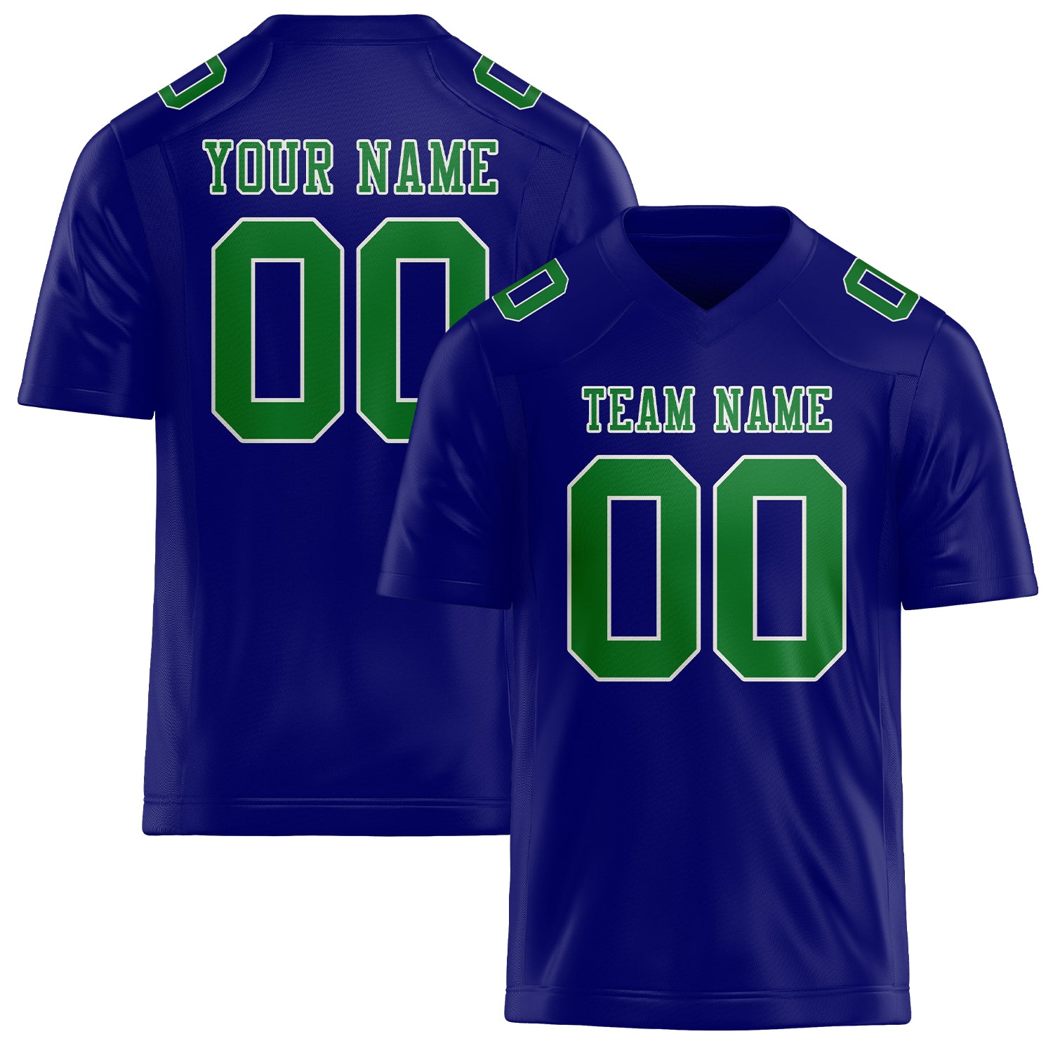 Custom Sky Blue Emerald Green Football Jersey