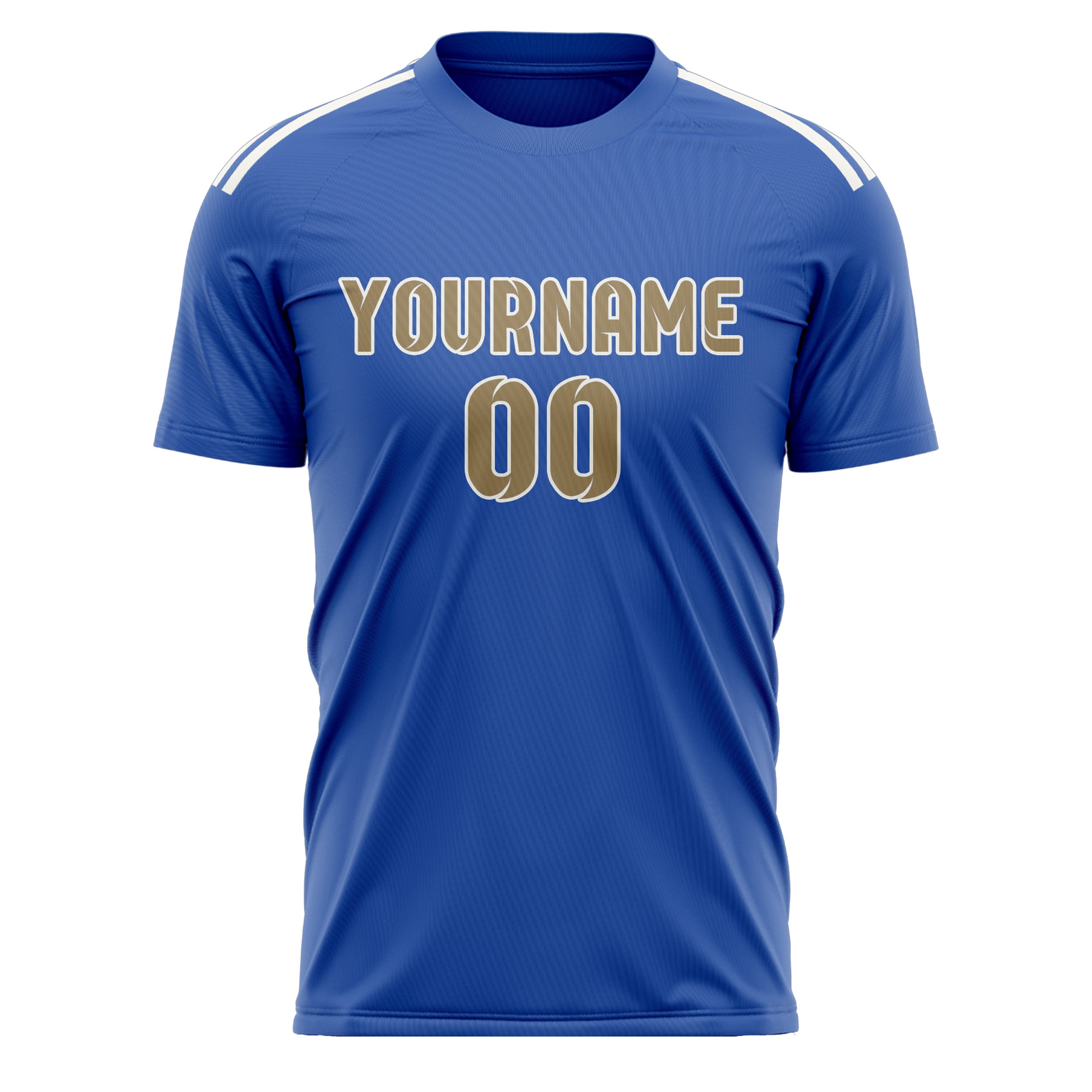 Custom Sky Blue Light Khaki Soccer Jersey