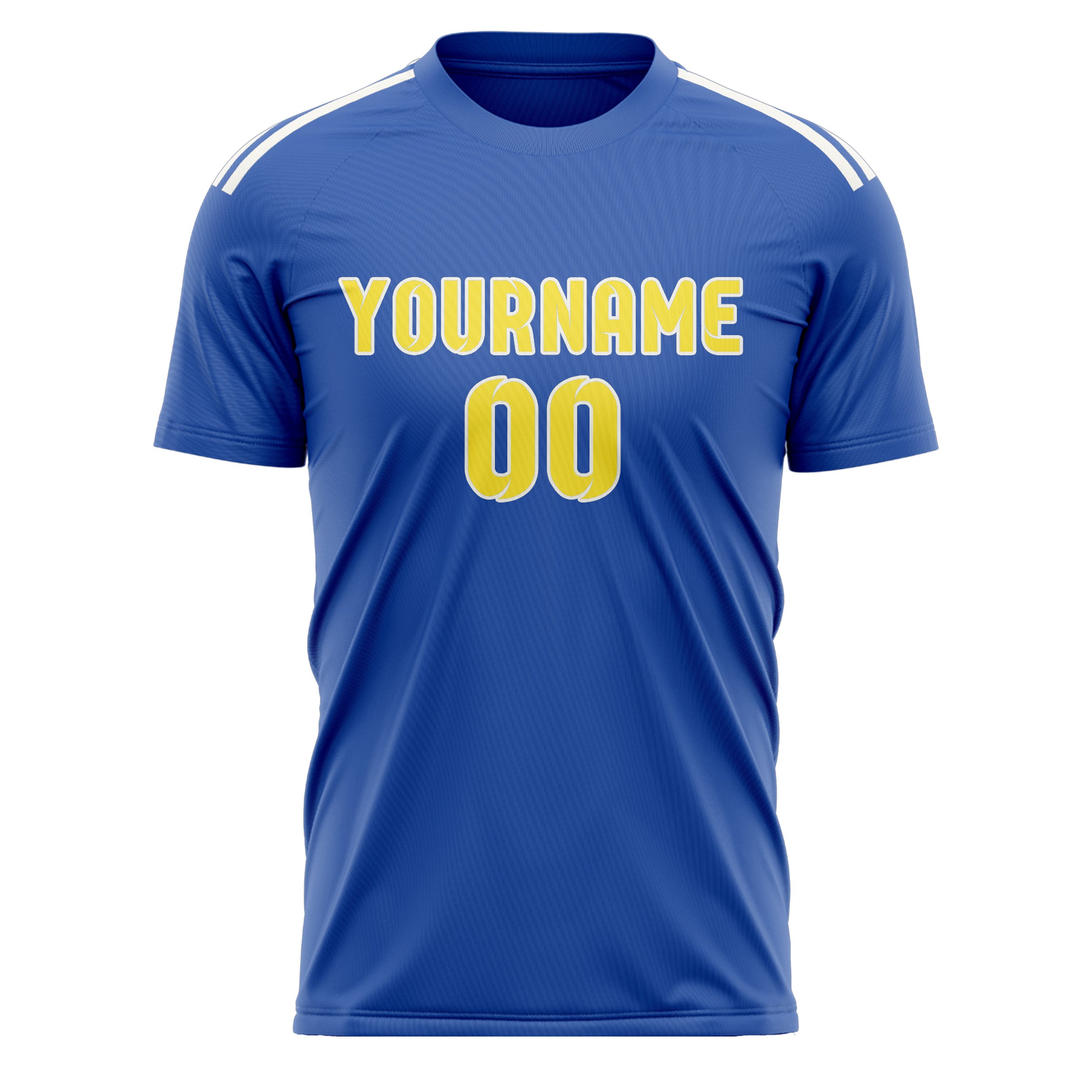 Custom Sky Blue Light Yellow Soccer Jersey