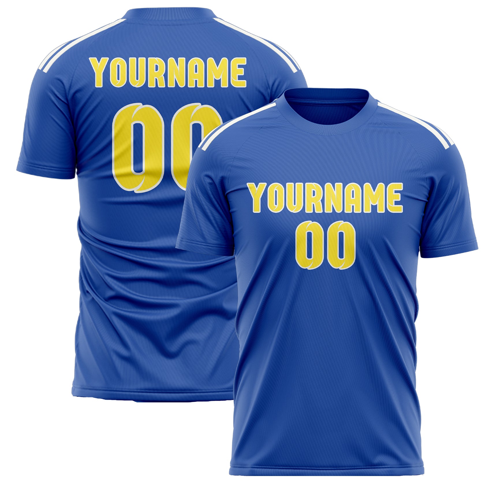 Custom Sky Blue Light Yellow Soccer Jersey