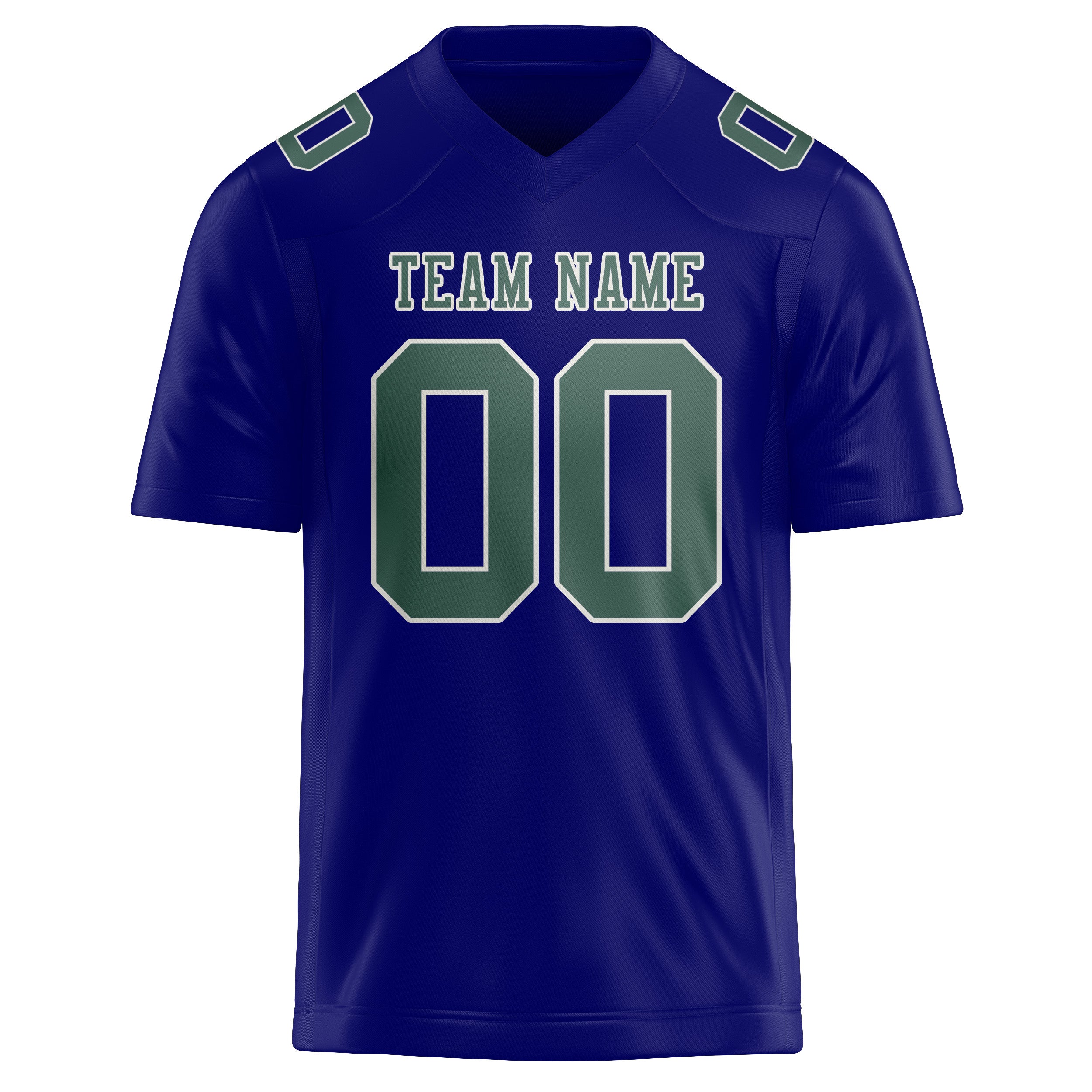 Custom Sky Blue Blue Green Football Jersey