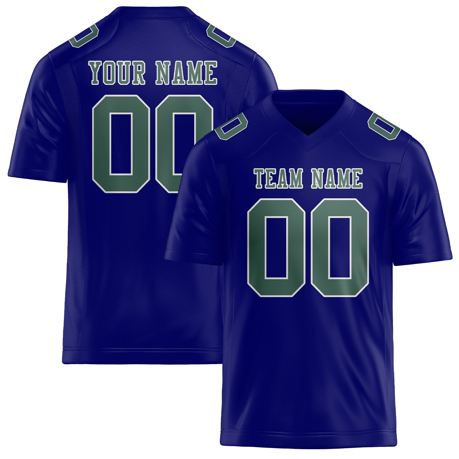 Custom Sky Blue Blue Green Football Jersey