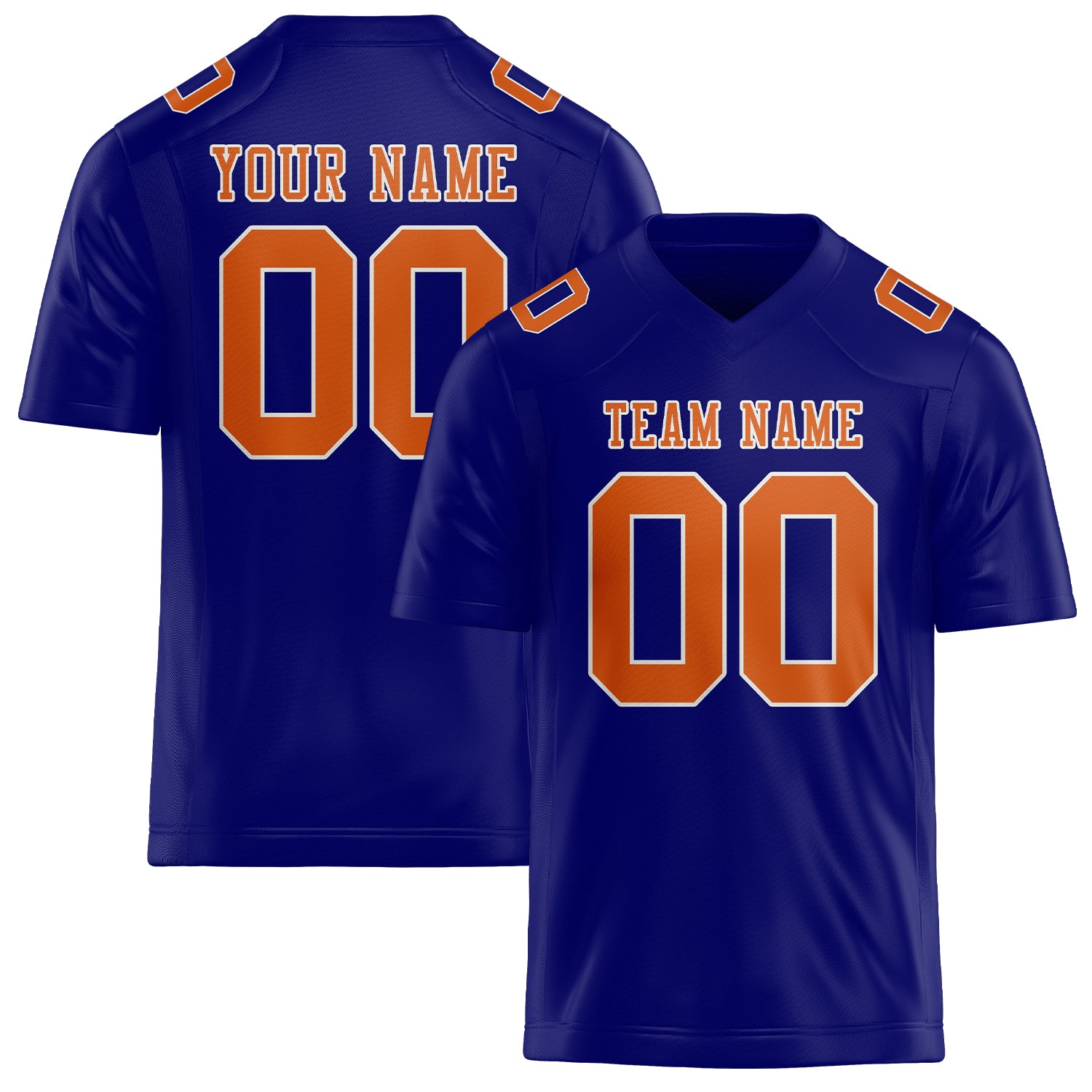 Custom Sky Blue Orange Football Jersey