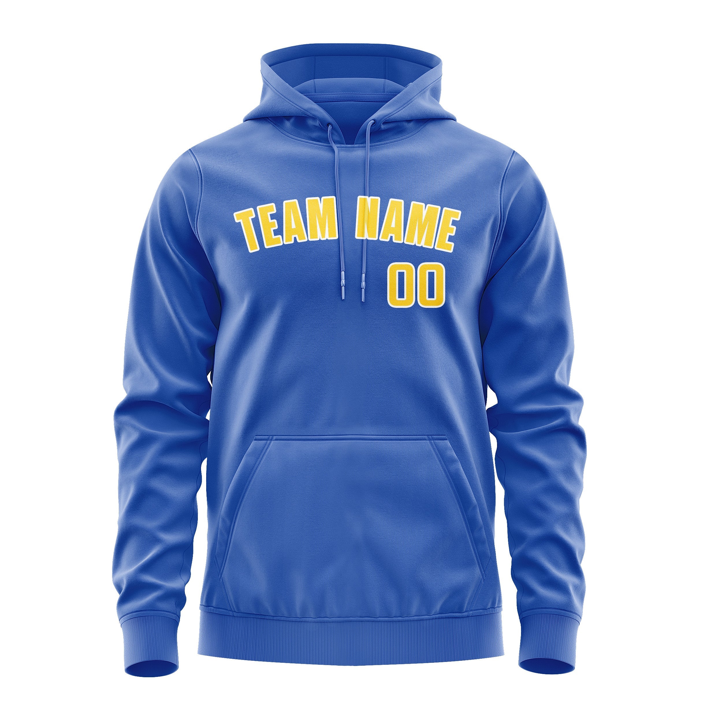 Custom Sky Blue Gold Hoodie