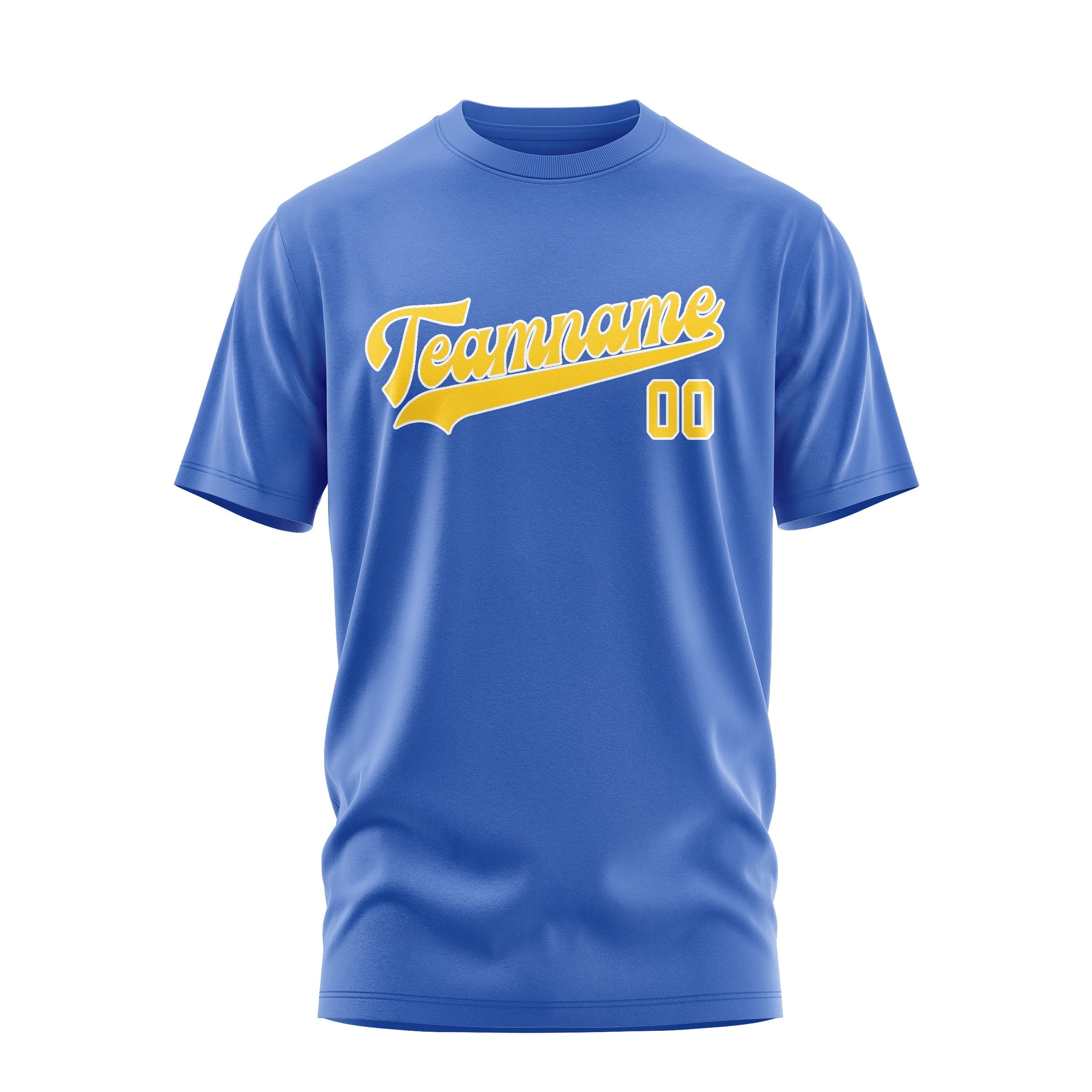 Custom Sky Blue Gold T-Shirt