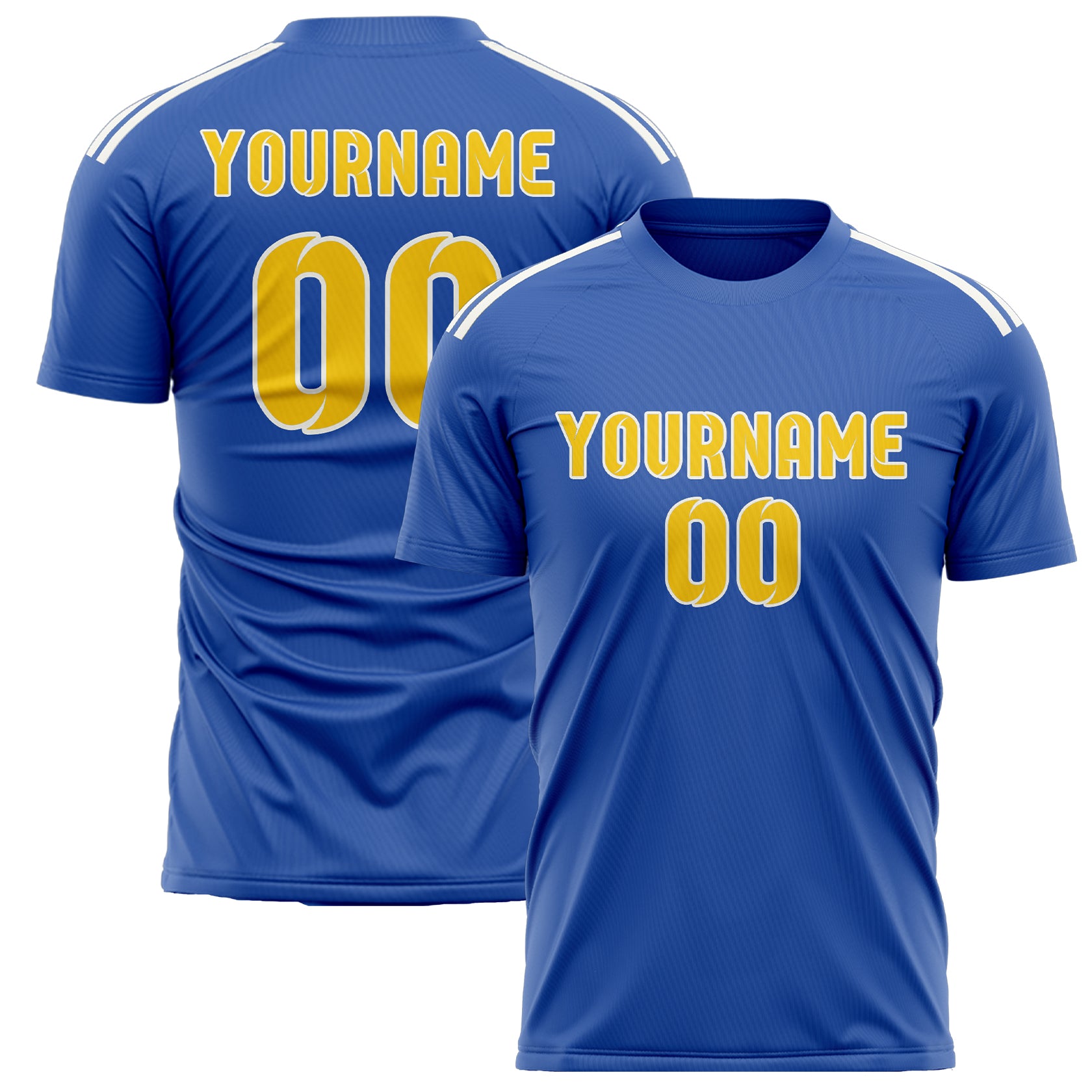 Custom Sky Blue Gold Soccer Jersey
