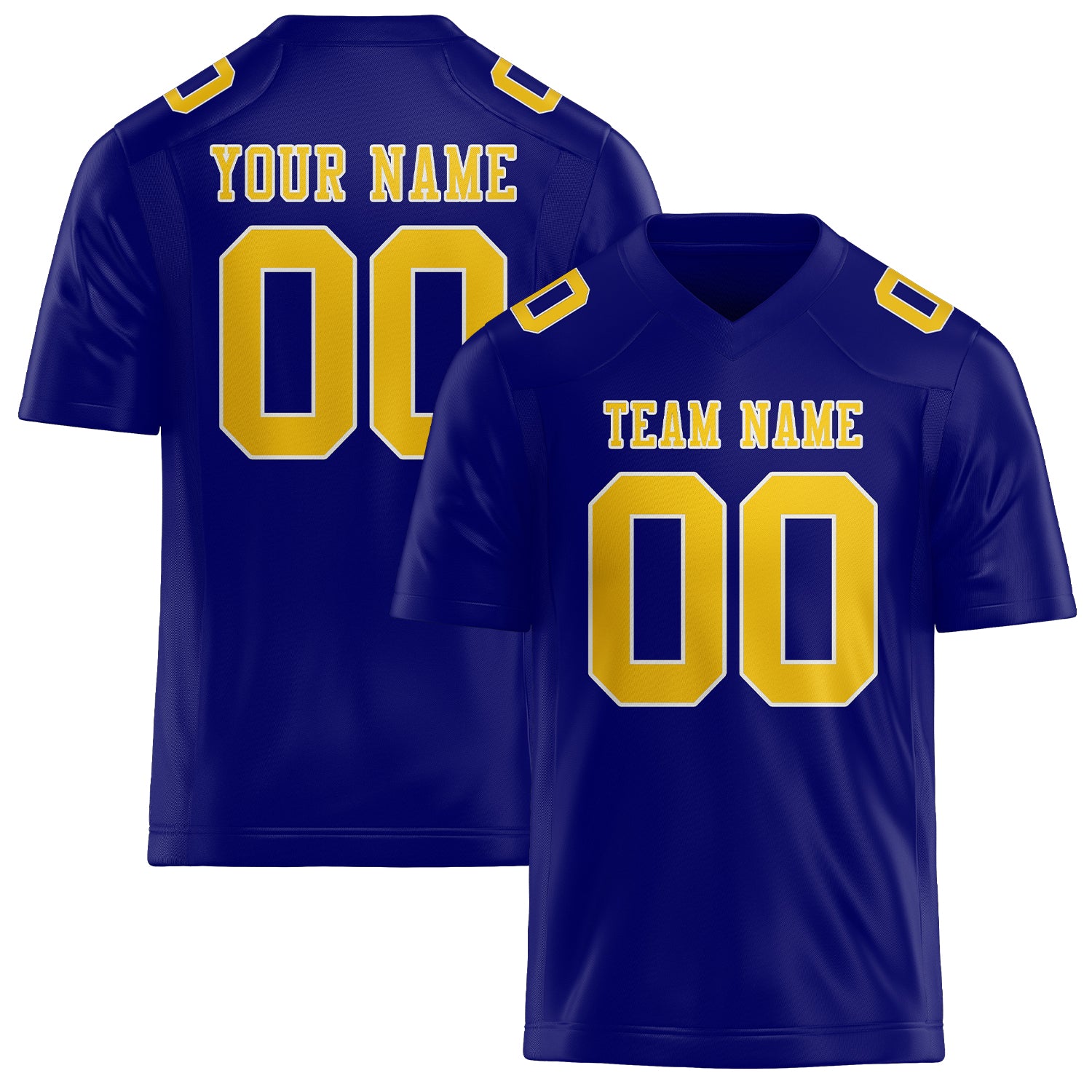 Custom Sky Blue Gold Football Jersey