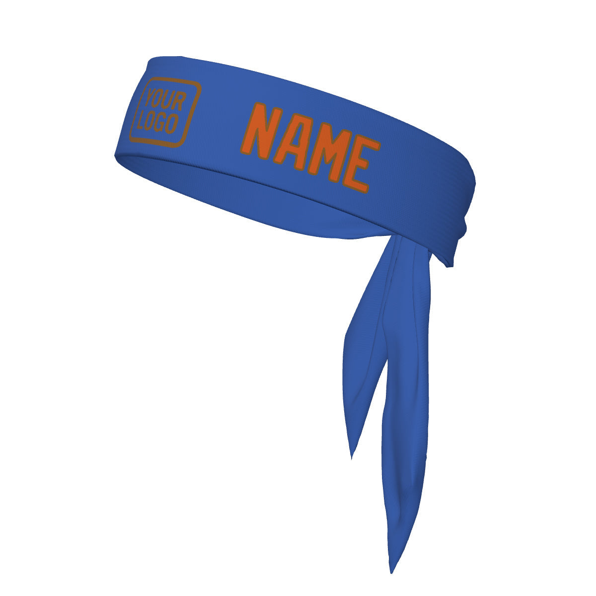 Custom Sky Blue Orange Headband