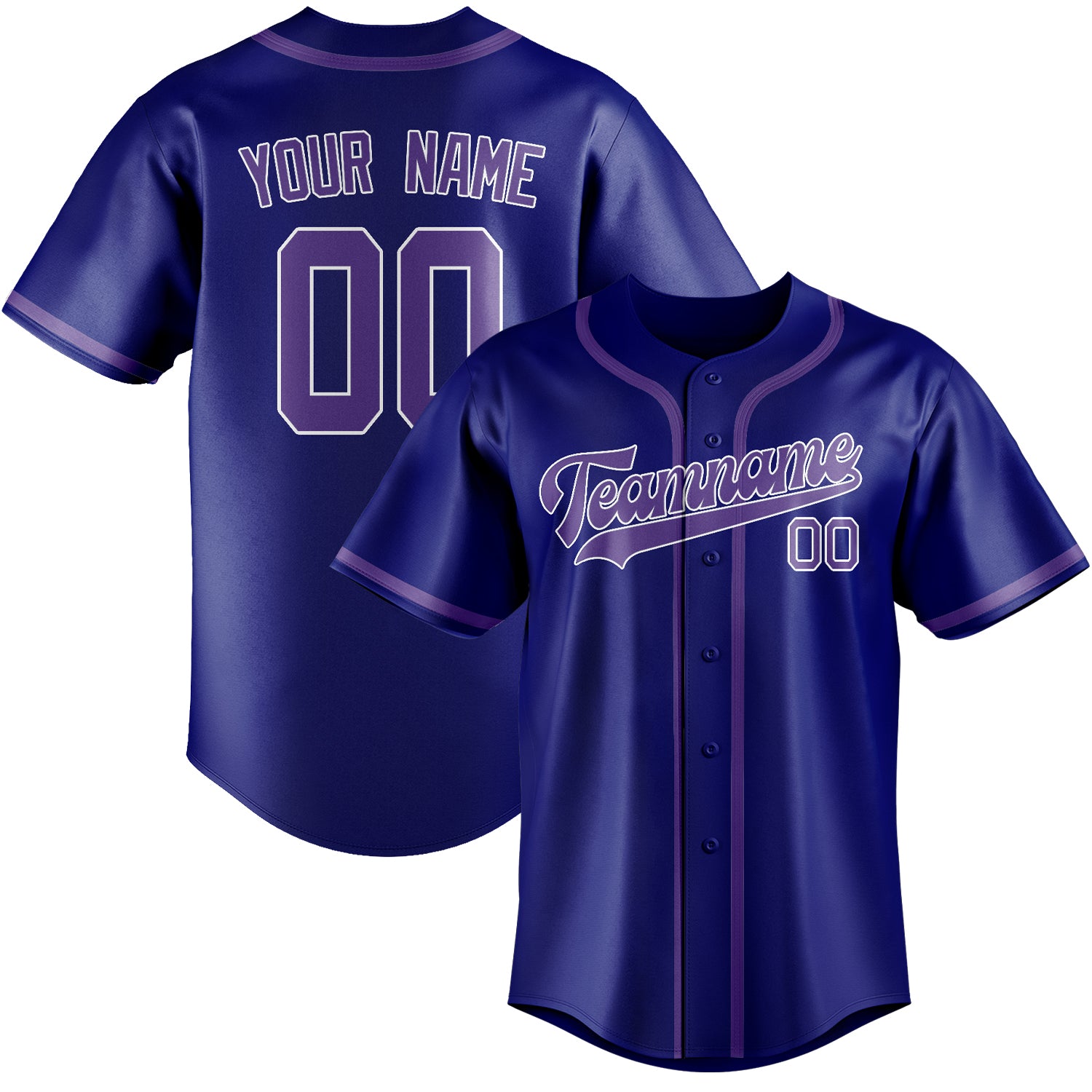 Custom Sky Blue Light Purple Baseball Jersey