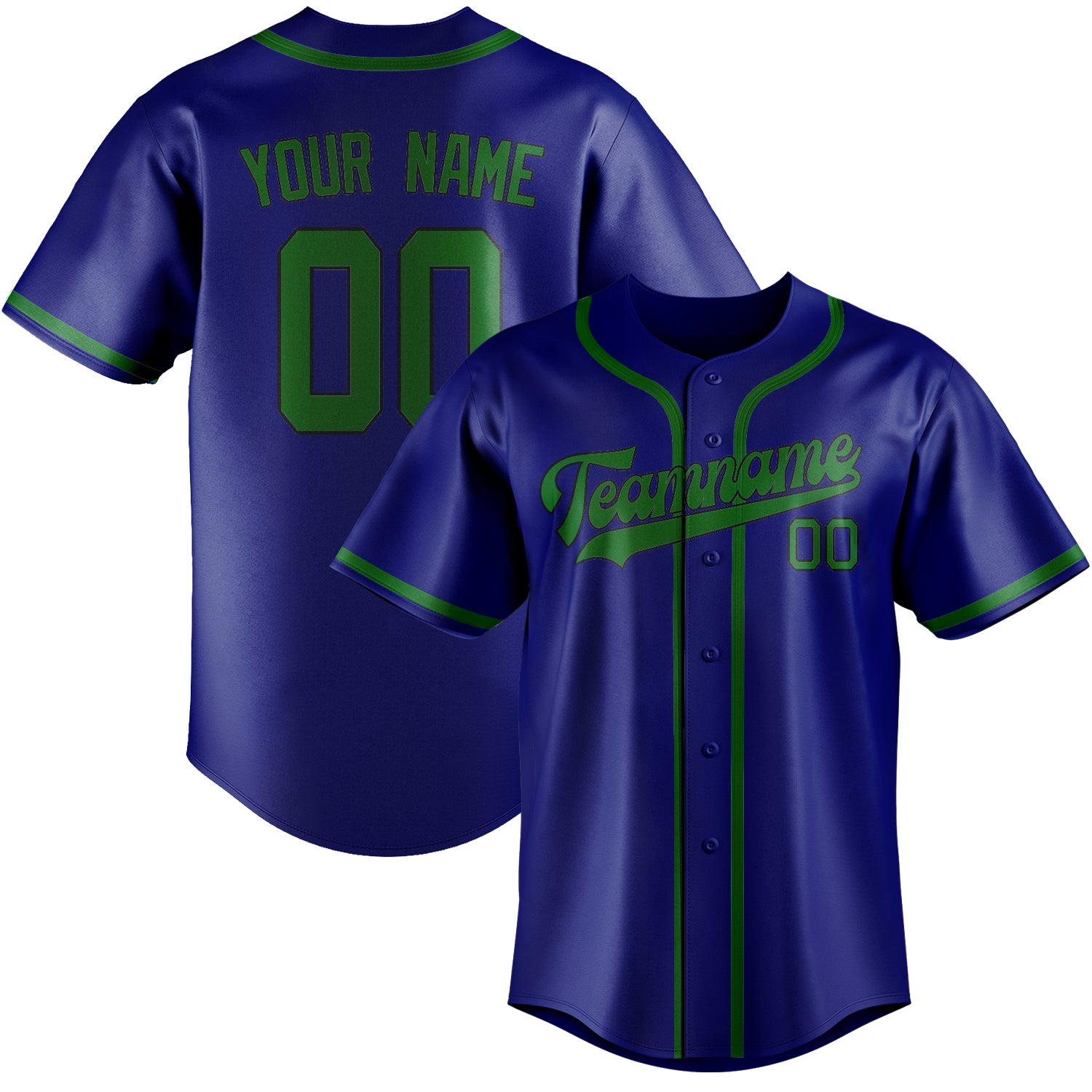 Custom Sky Blue Emerald Green Baseball Jersey