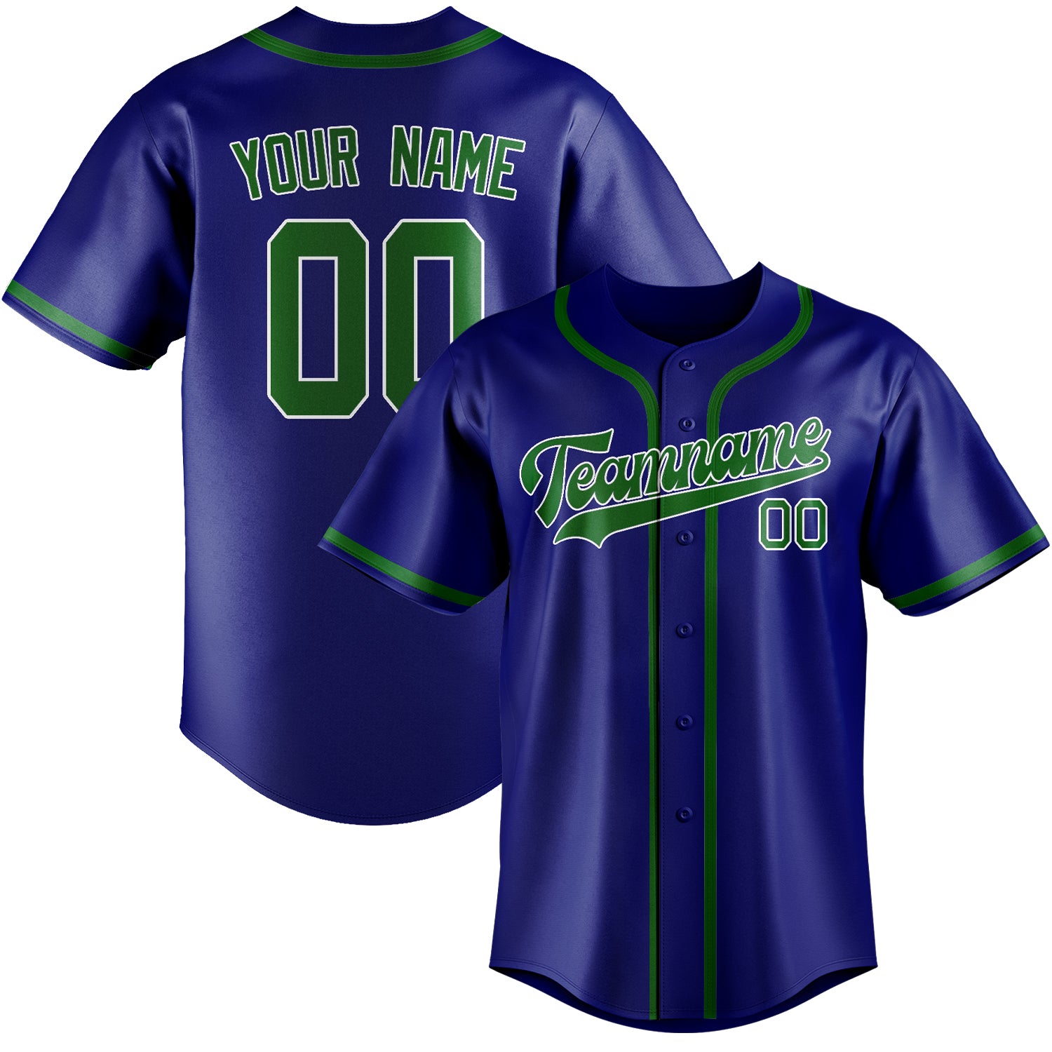 Custom Sky Blue Emerald Green Baseball Jersey