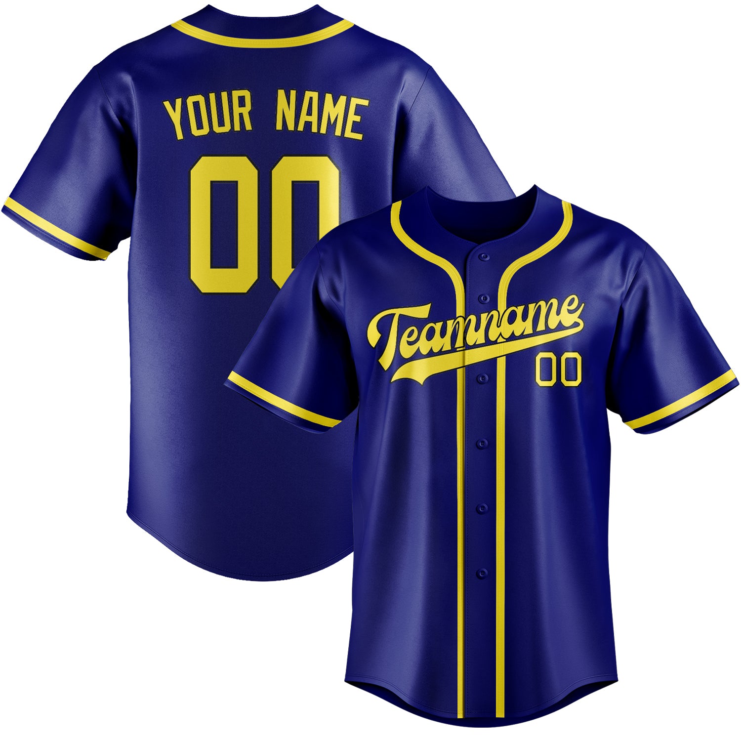 Custom Sky Blue Light Yellow Baseball Jersey
