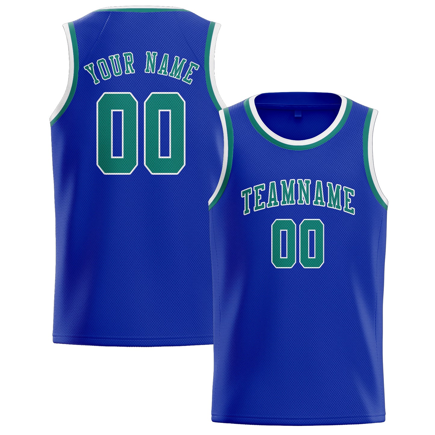 Custom Sky Blue Blue Green Basketball Jersey