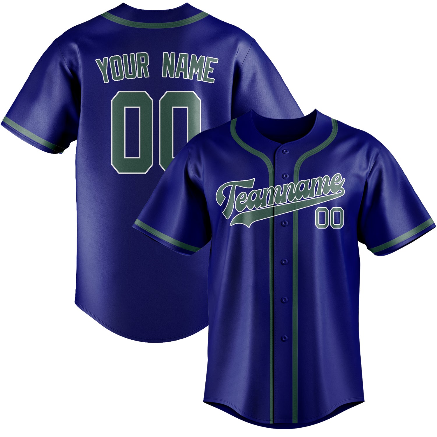 Custom Sky Blue Blue Green Baseball Jersey