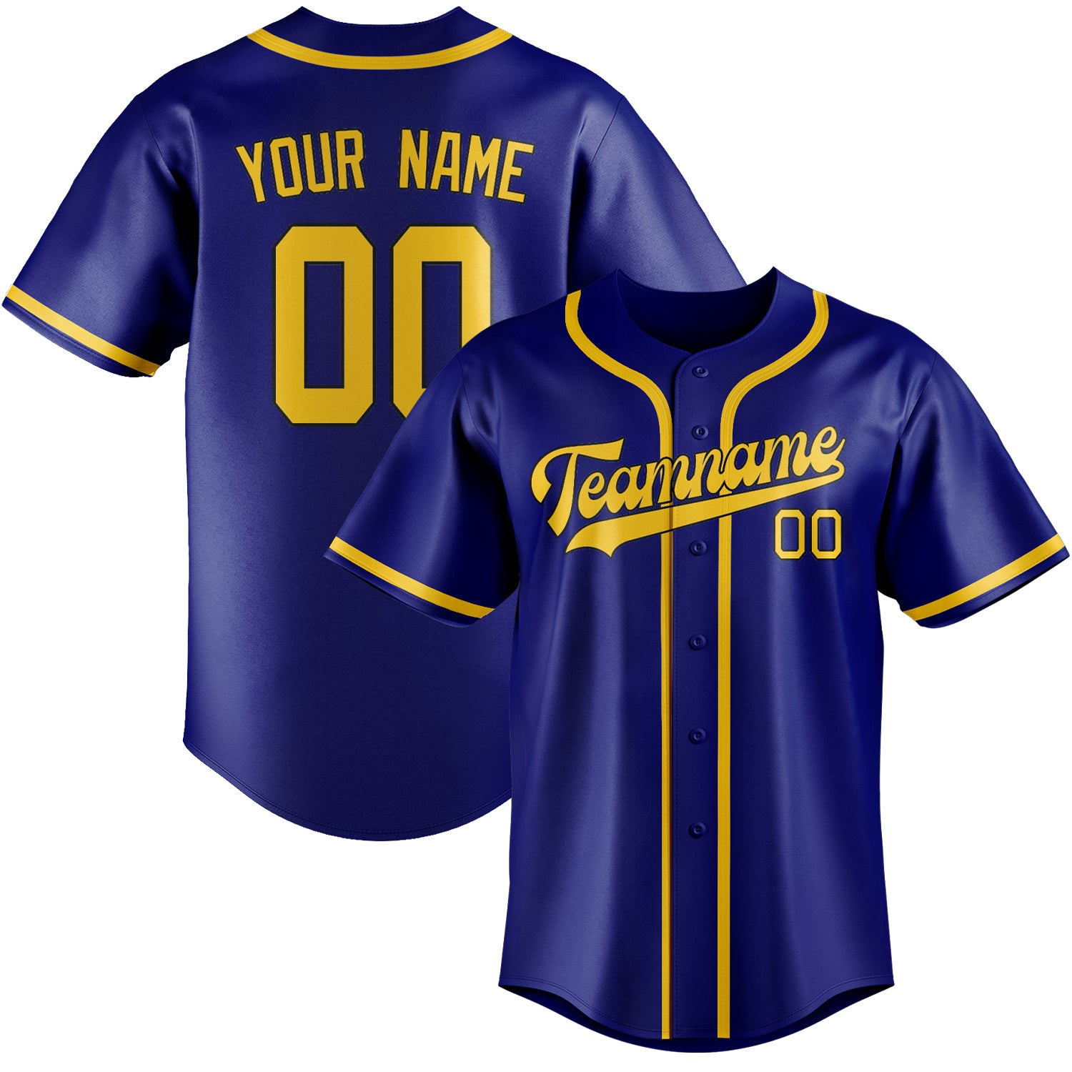 Custom Sky Blue Gold Baseball Jersey