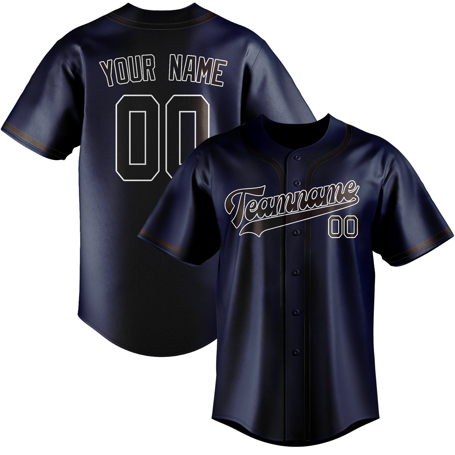 Custom Blue Brown Baseball Jersey