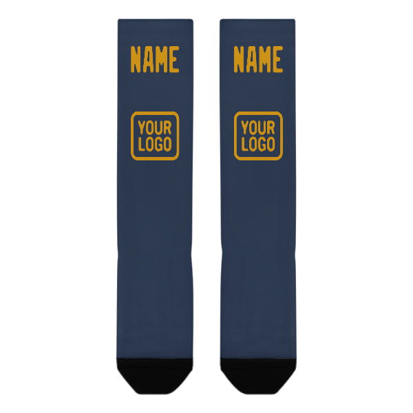 Custom Blue Yellow Knee-High Sock