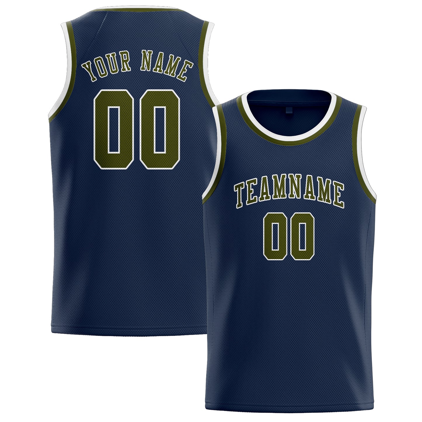 Custom Blue Olive Basketball Jersey