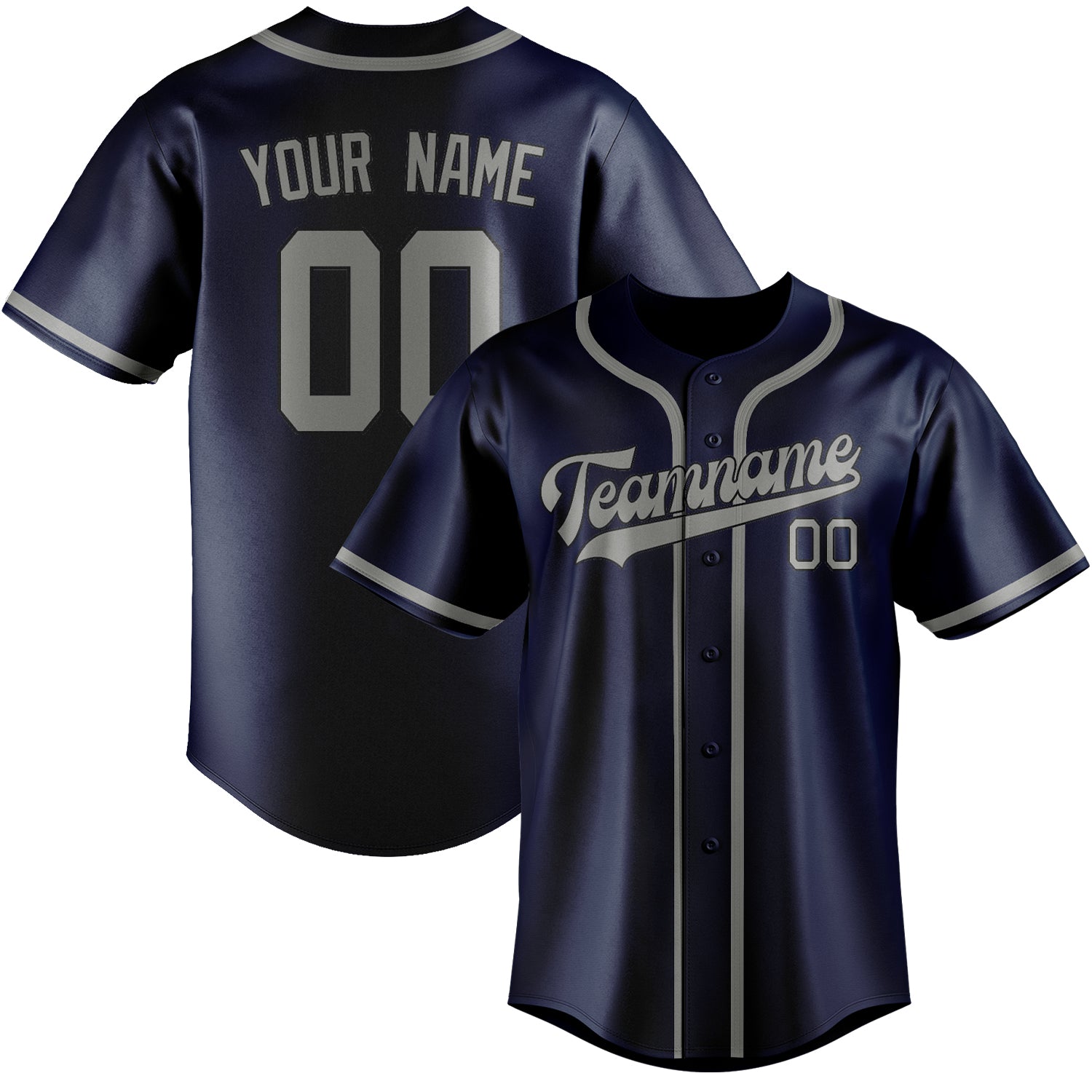 Custom Blue Gray Baseball Jersey