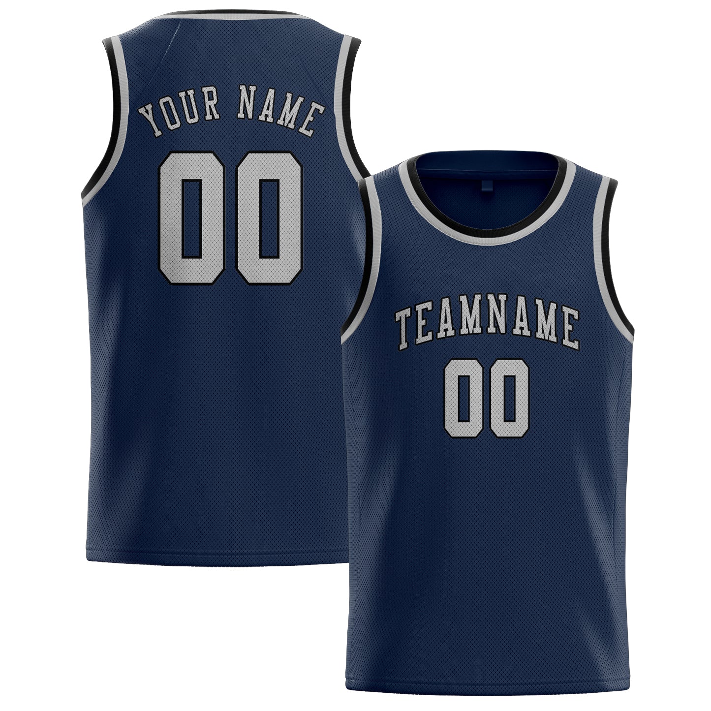 Custom Blue Gray Basketball Jersey