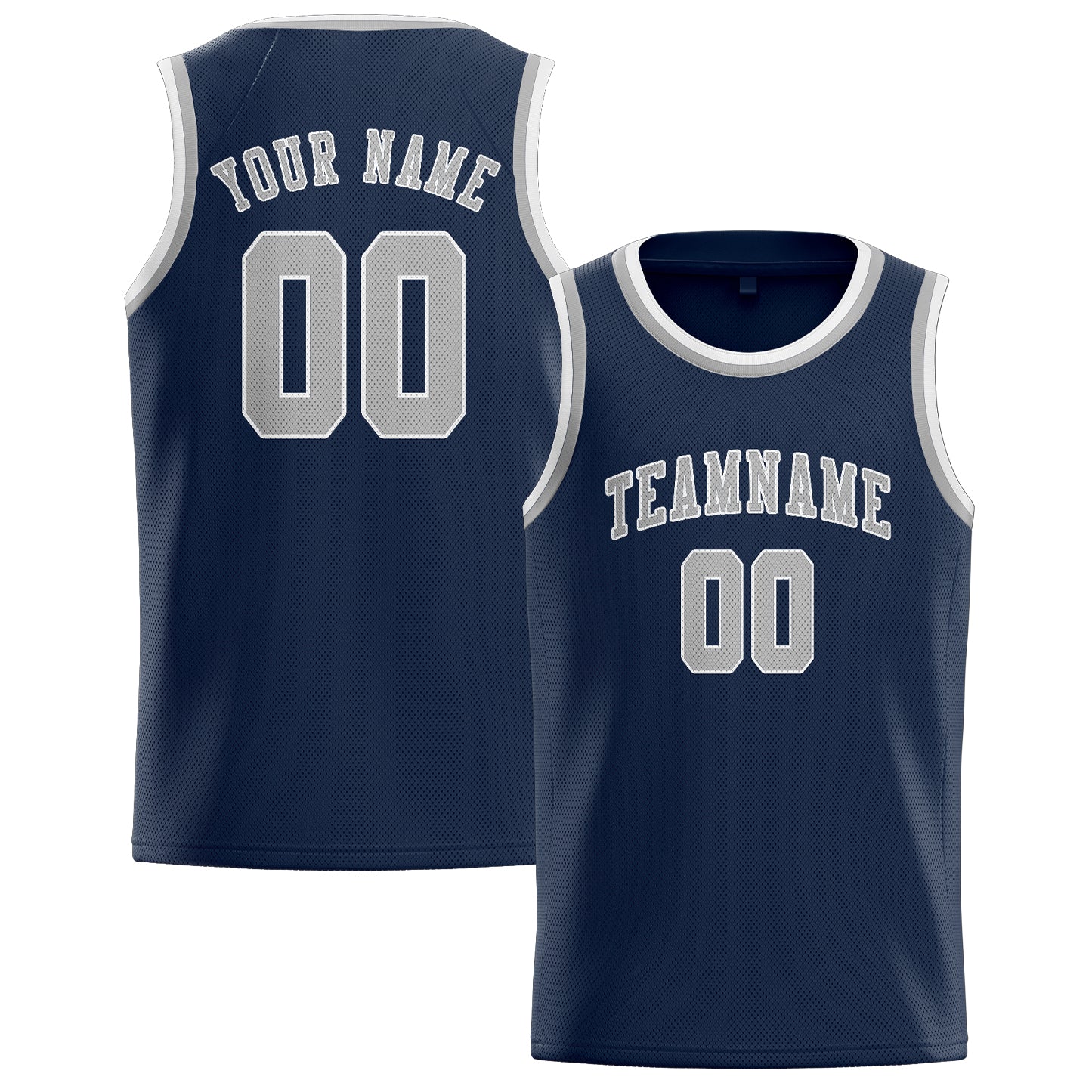 Custom Blue Gray Basketball Jersey