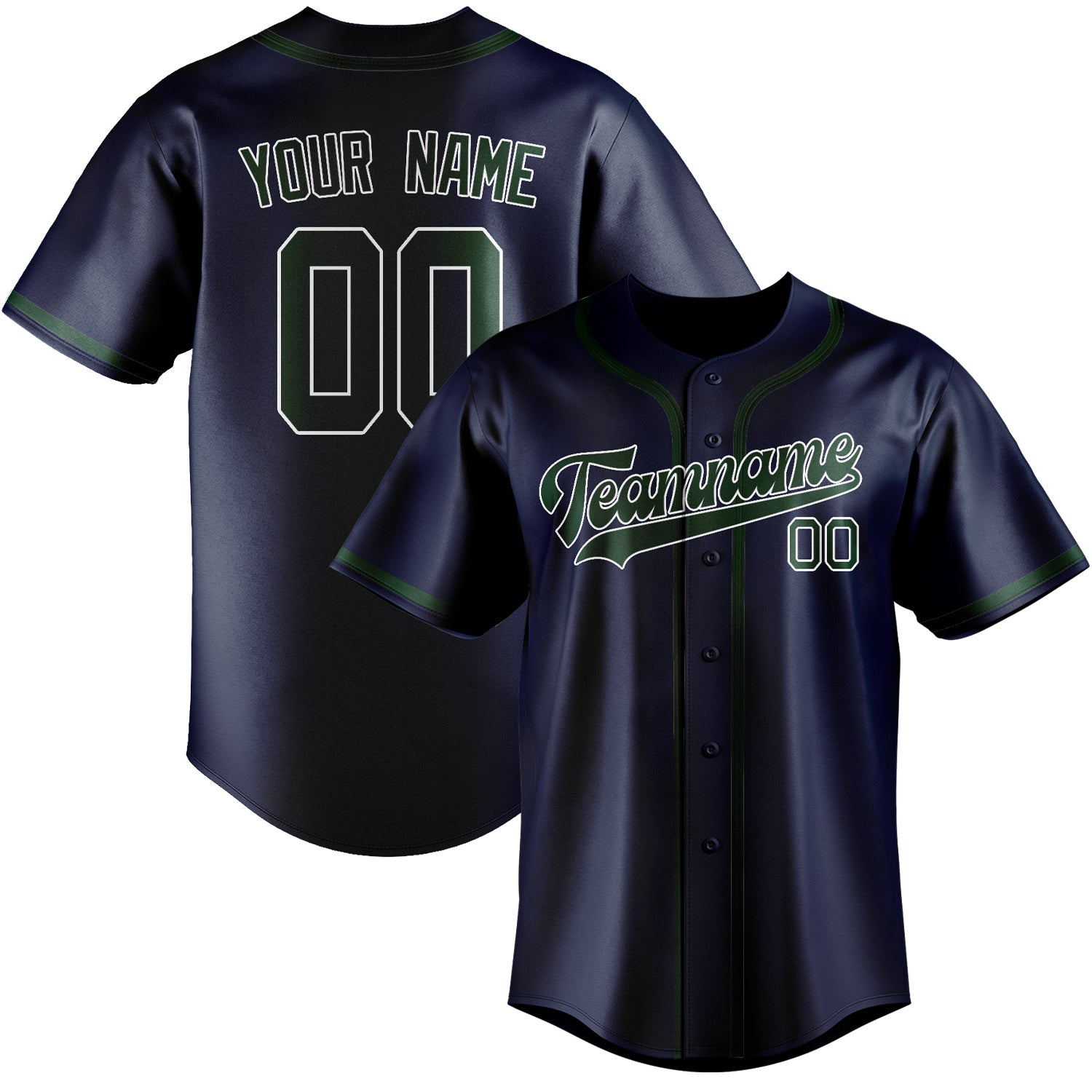 Custom Blue Green Baseball Jersey