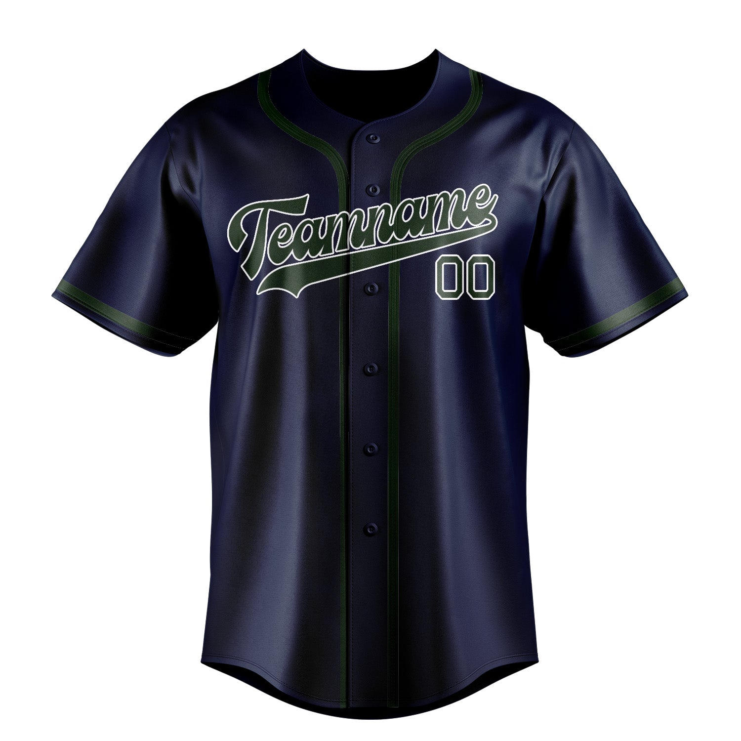 Custom Blue Dark Green Baseball Jersey