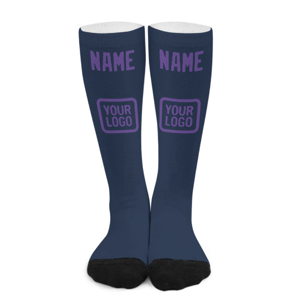 Custom Blue Light Purple Knee-High Sock