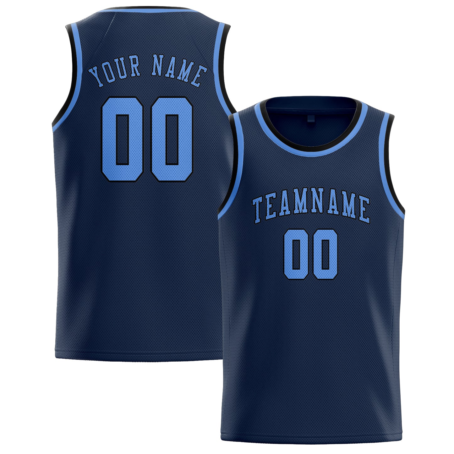 Custom Blue Light Blue Basketball Jersey