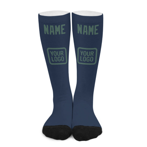 Custom Blue Blue Green Knee-High Sock