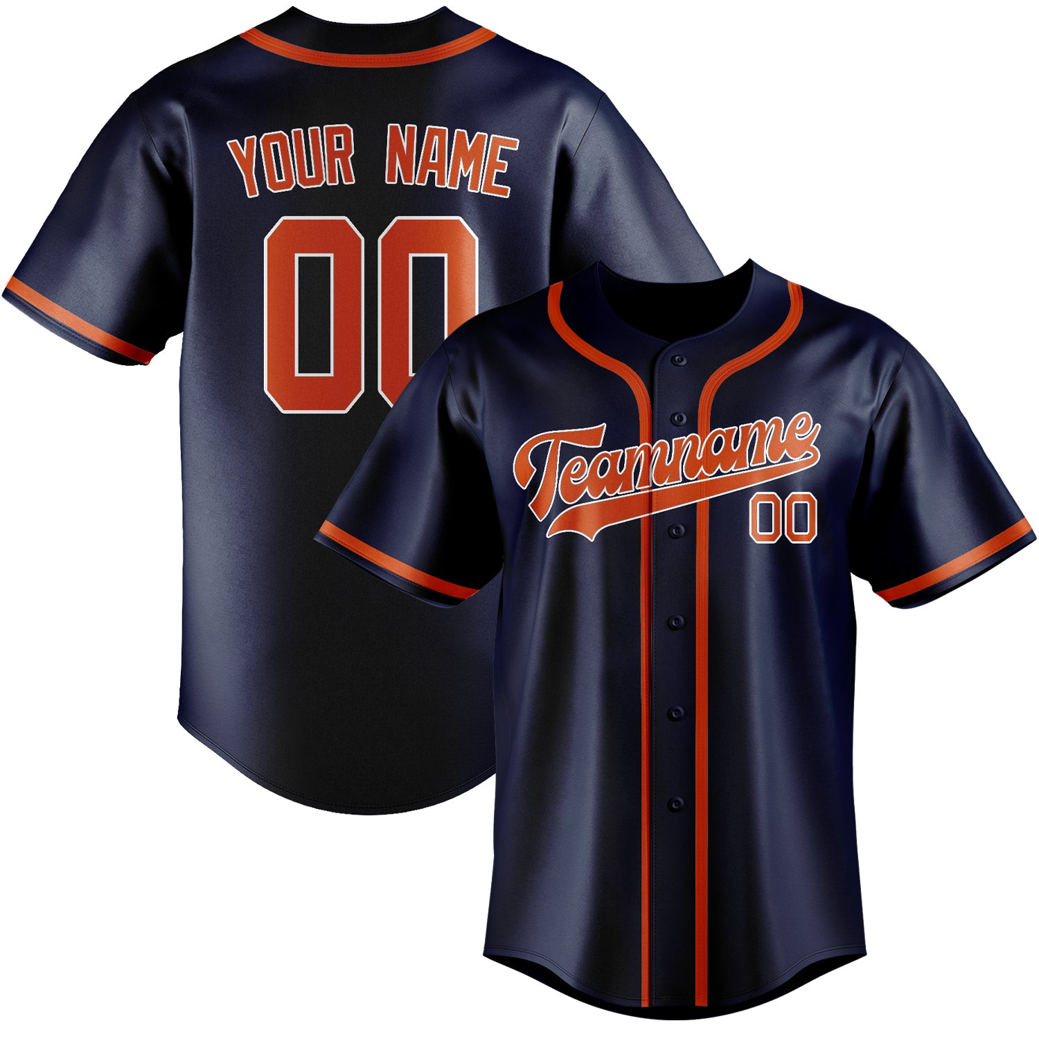 Custom Blue Orange Red Baseball Jersey