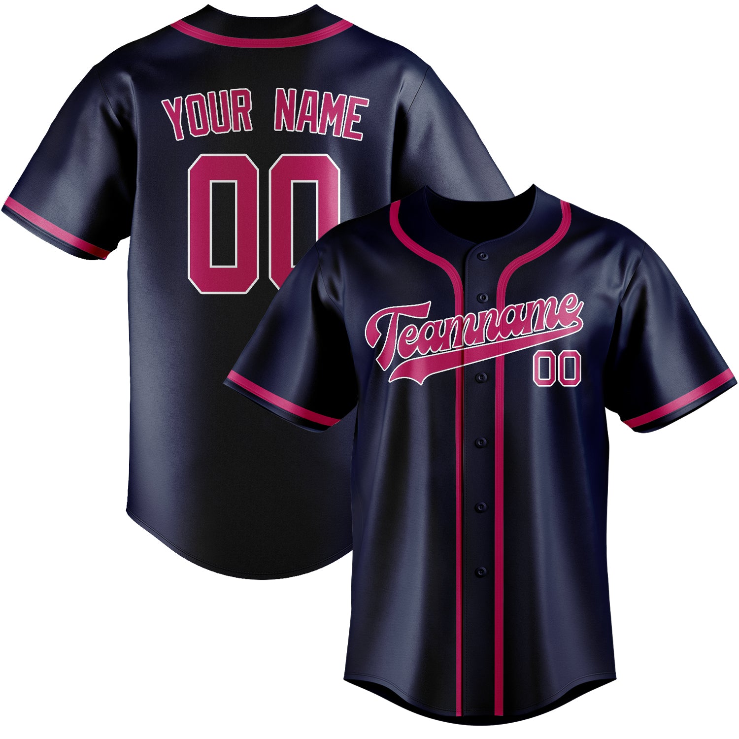 Custom Blue Pink Baseball Jersey