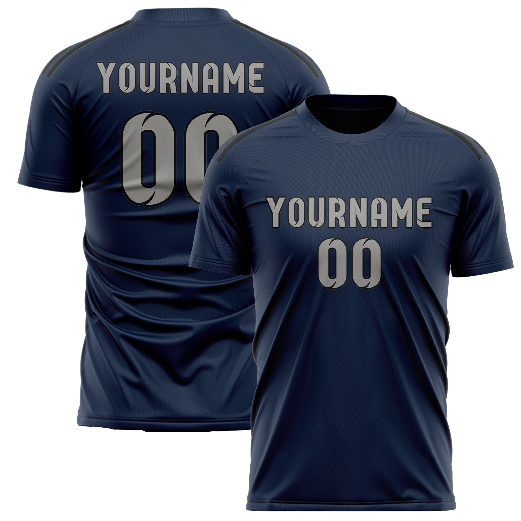 Custom Blue Gray Soccer Jersey