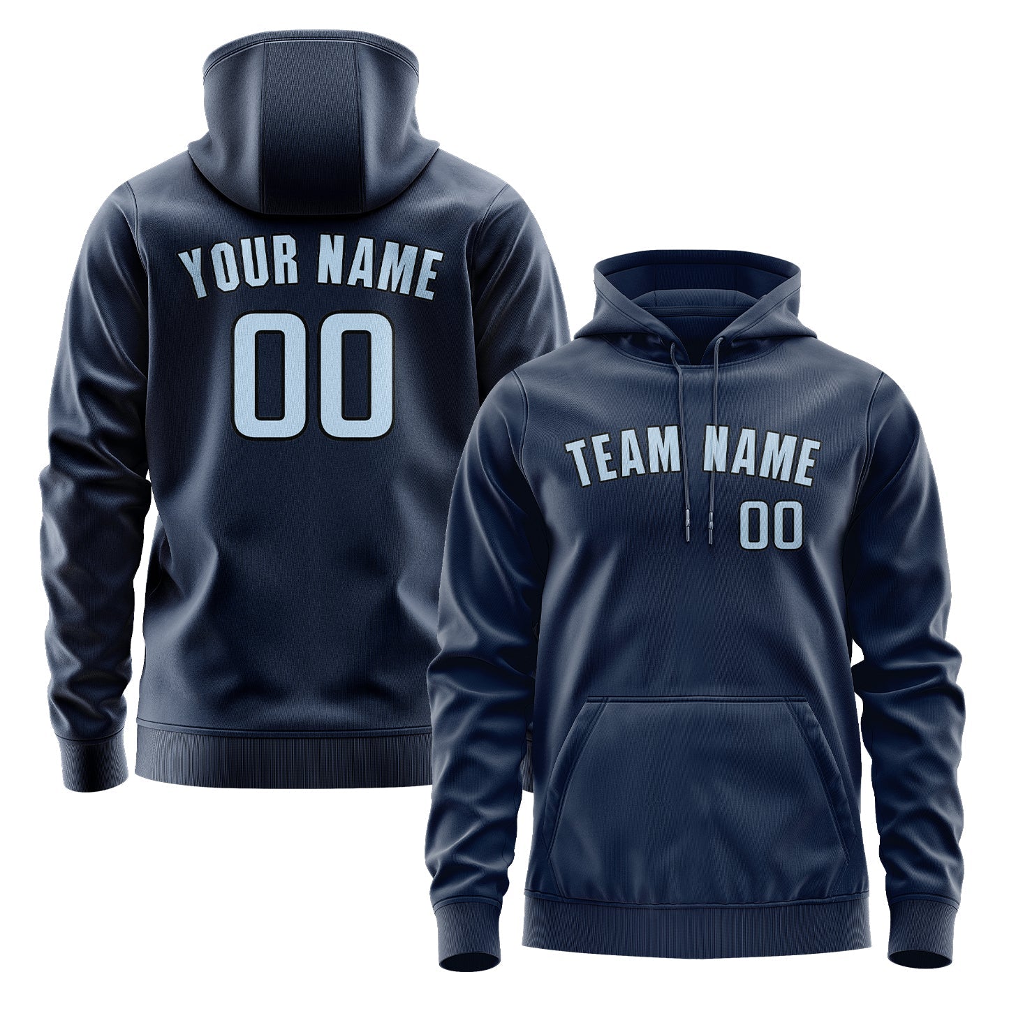 Custom Blue Light Blue Hoodie