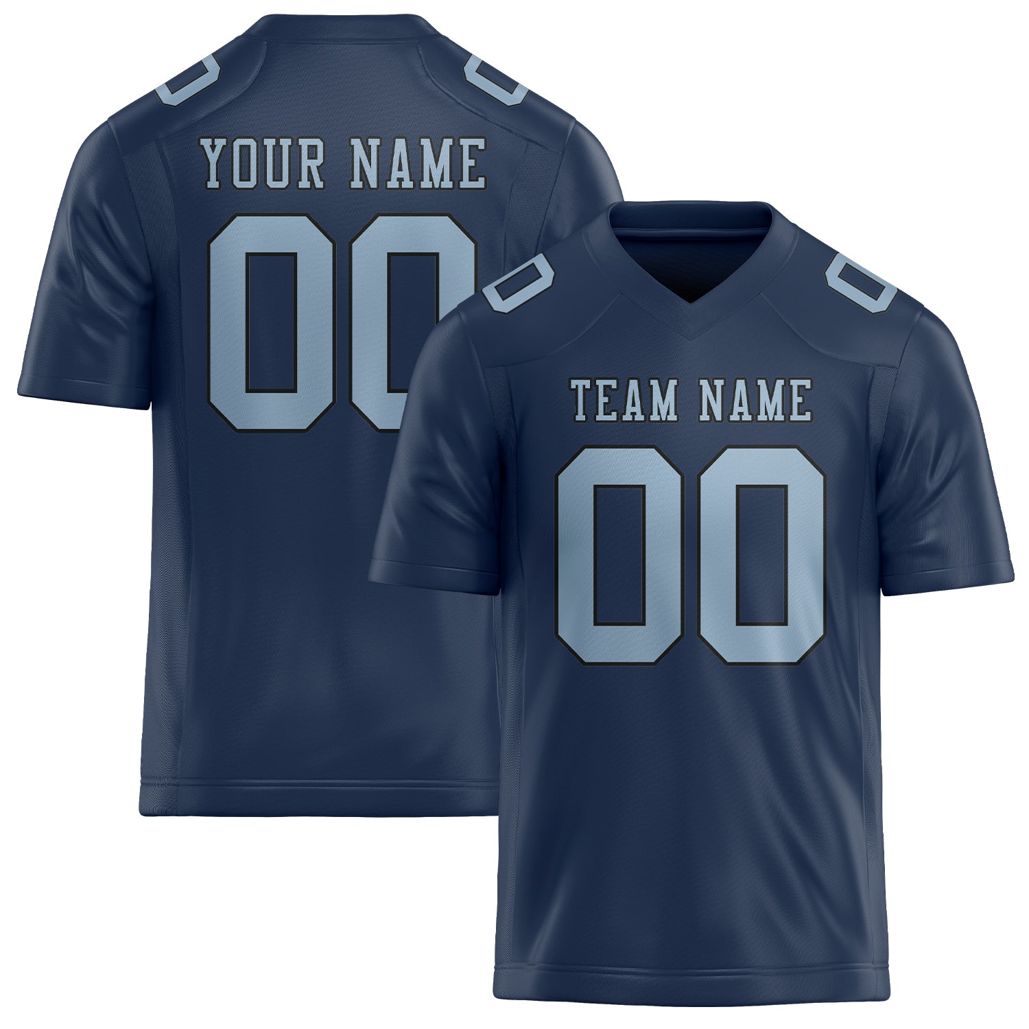 Custom Blue Light Blue Football Jersey
