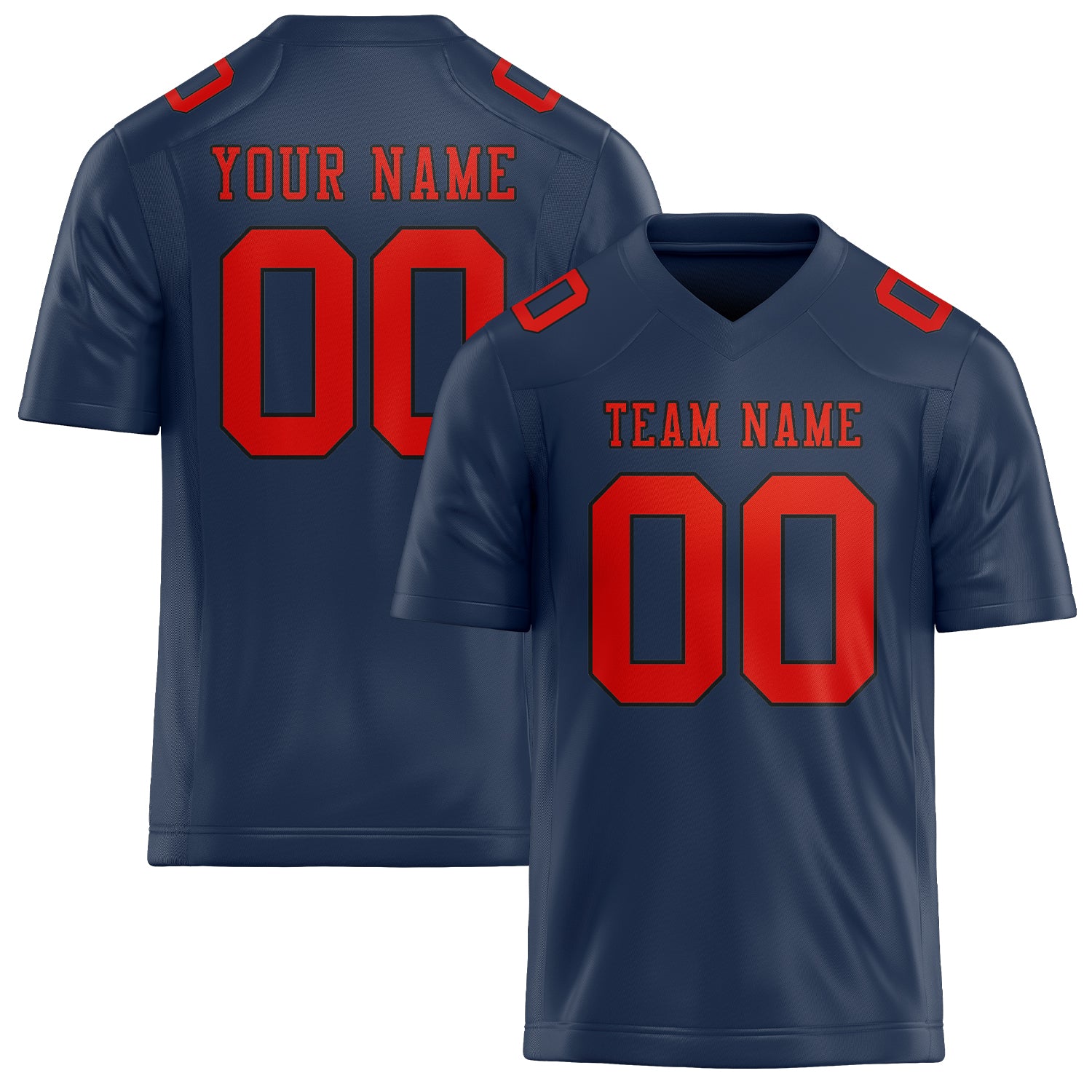 Custom Blue Orange Red Football Jersey