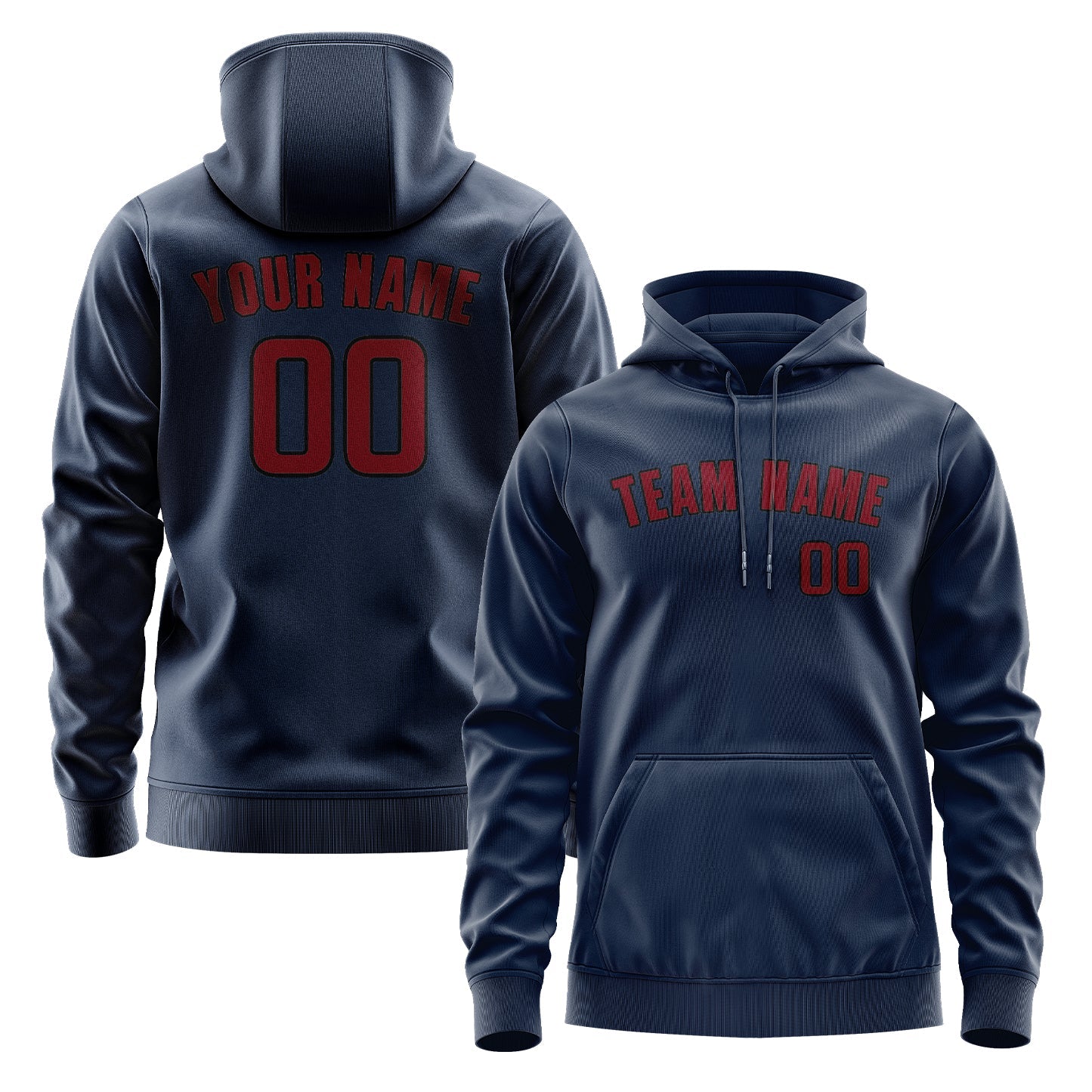 Custom Blue Crimson Red Hoodie